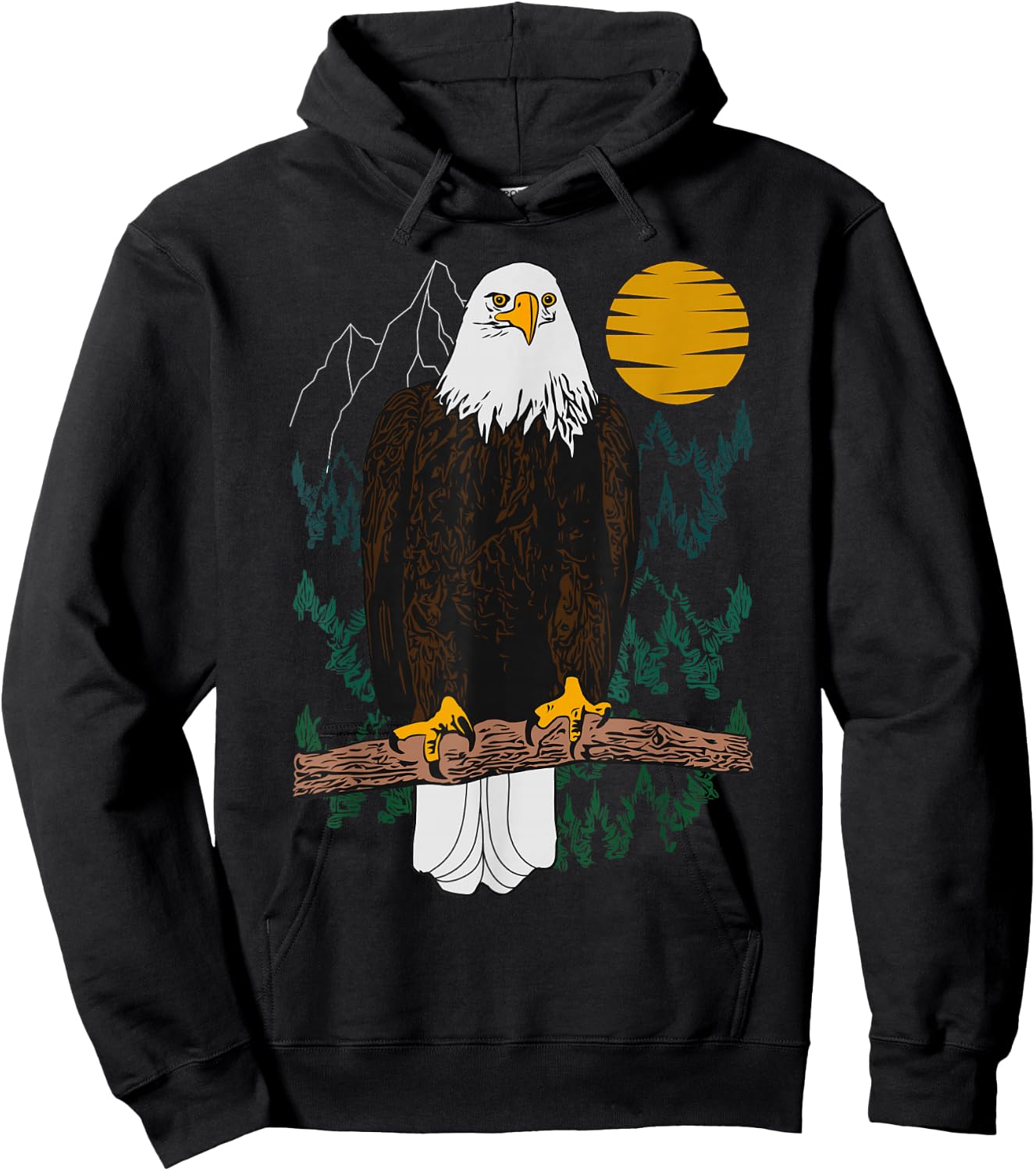 Bald eagle Design forest animal american tree art Graphic Hoodie - Hoodie | Black