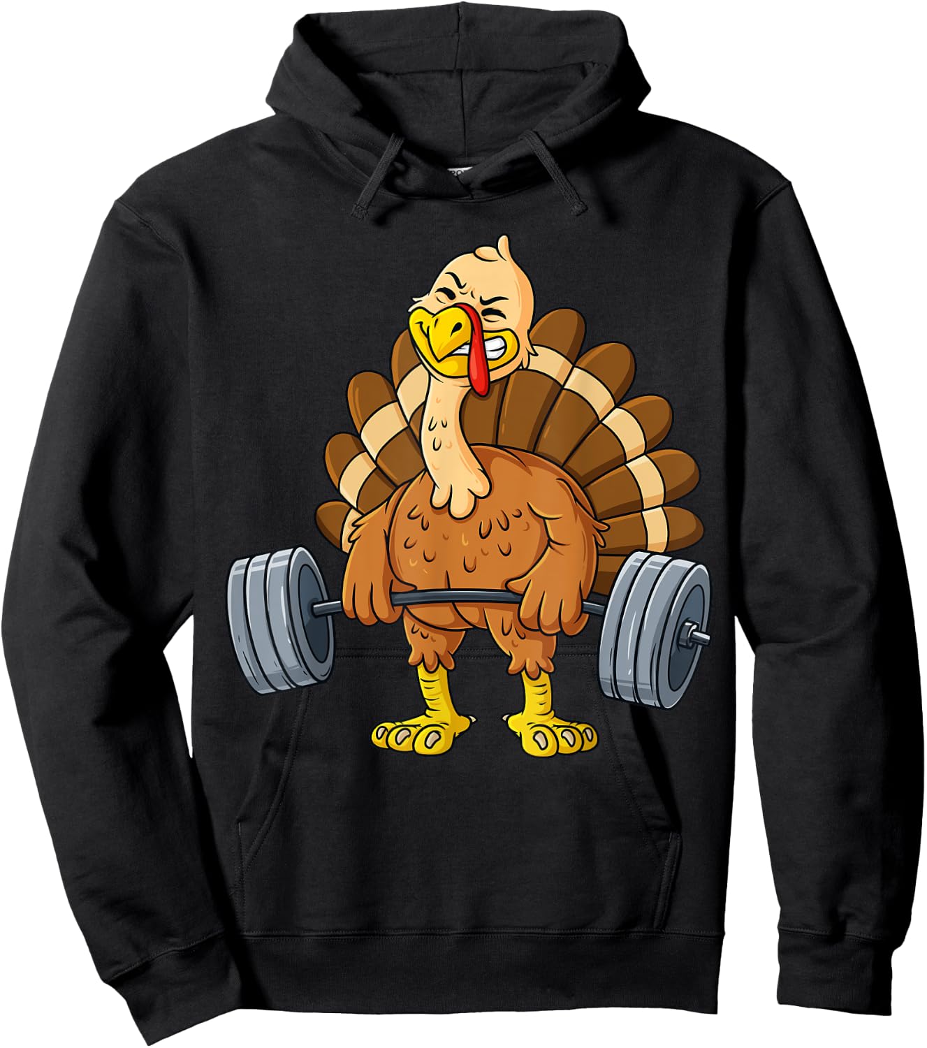 Turkey Deadlift Funny Thanksgiving Day Fitness Weightlifting Hoodie - Hoodie | Black
