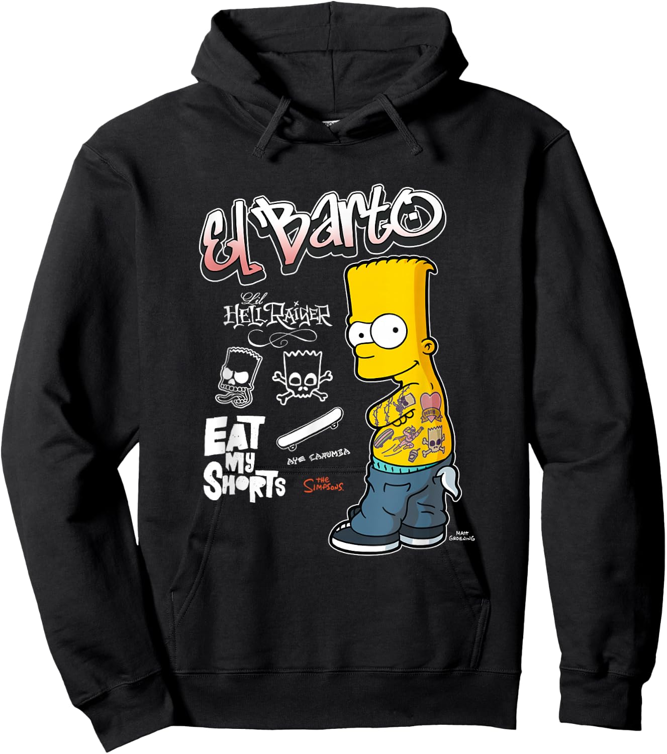 The Simpsons El Barto Eat My Shorts Hoodie - Hoodie | Black