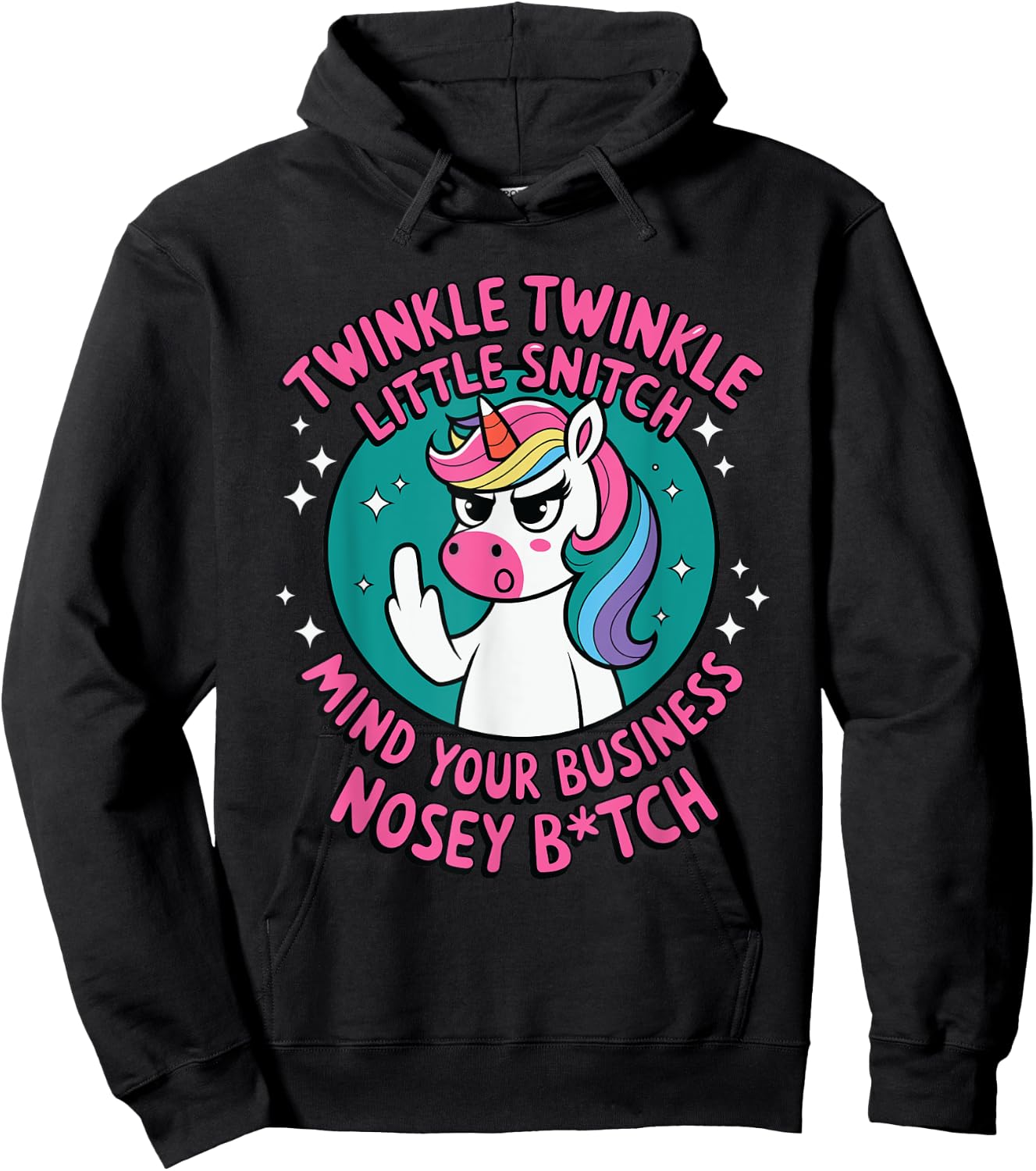 Funny Unicorn Twinkle Twinkle Little Snitch Hoodie - Hoodie | Black