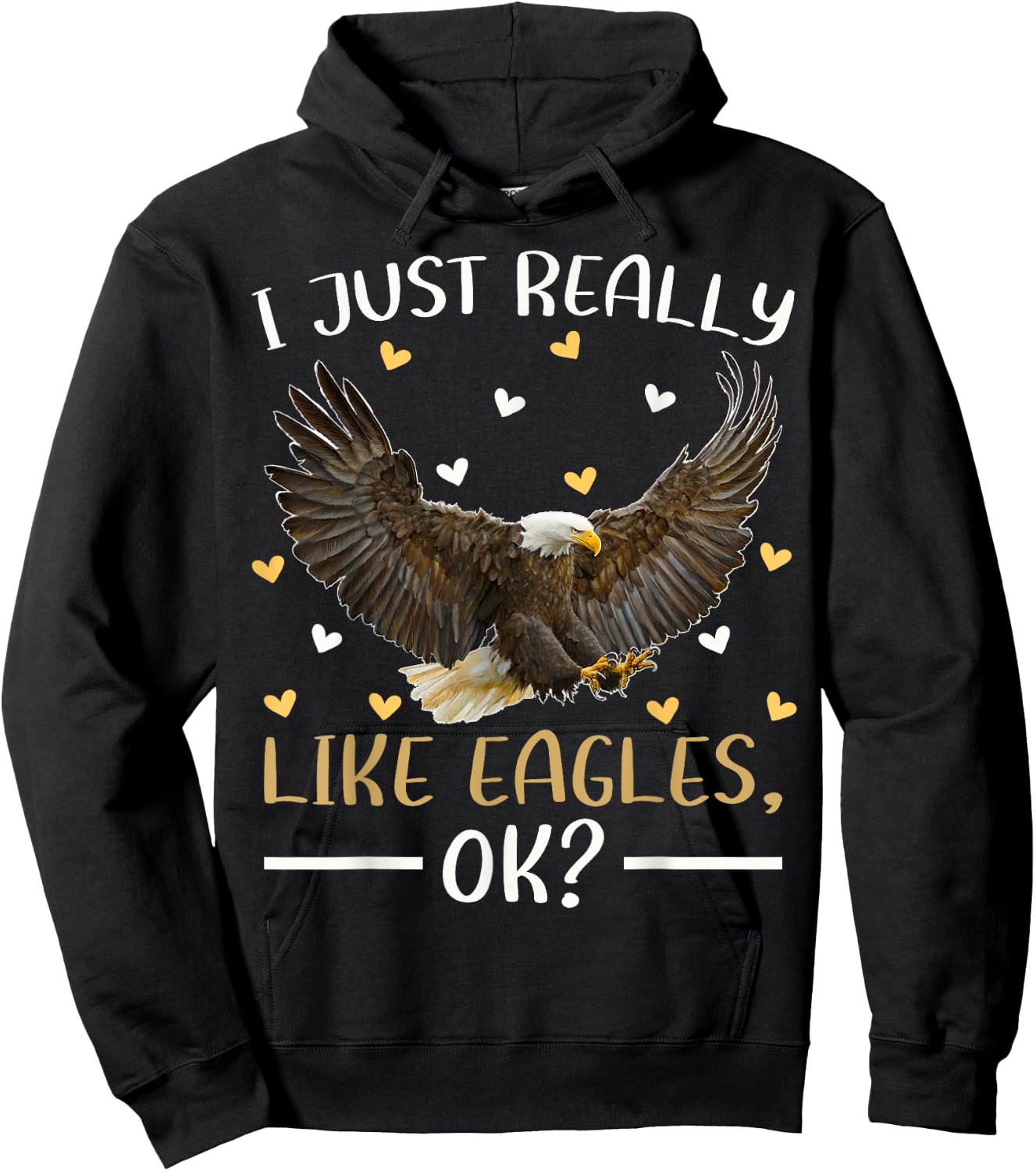 Eagle Bird Lover I Just Really Like Eagles Ok Hoodie - Hoodie | Black