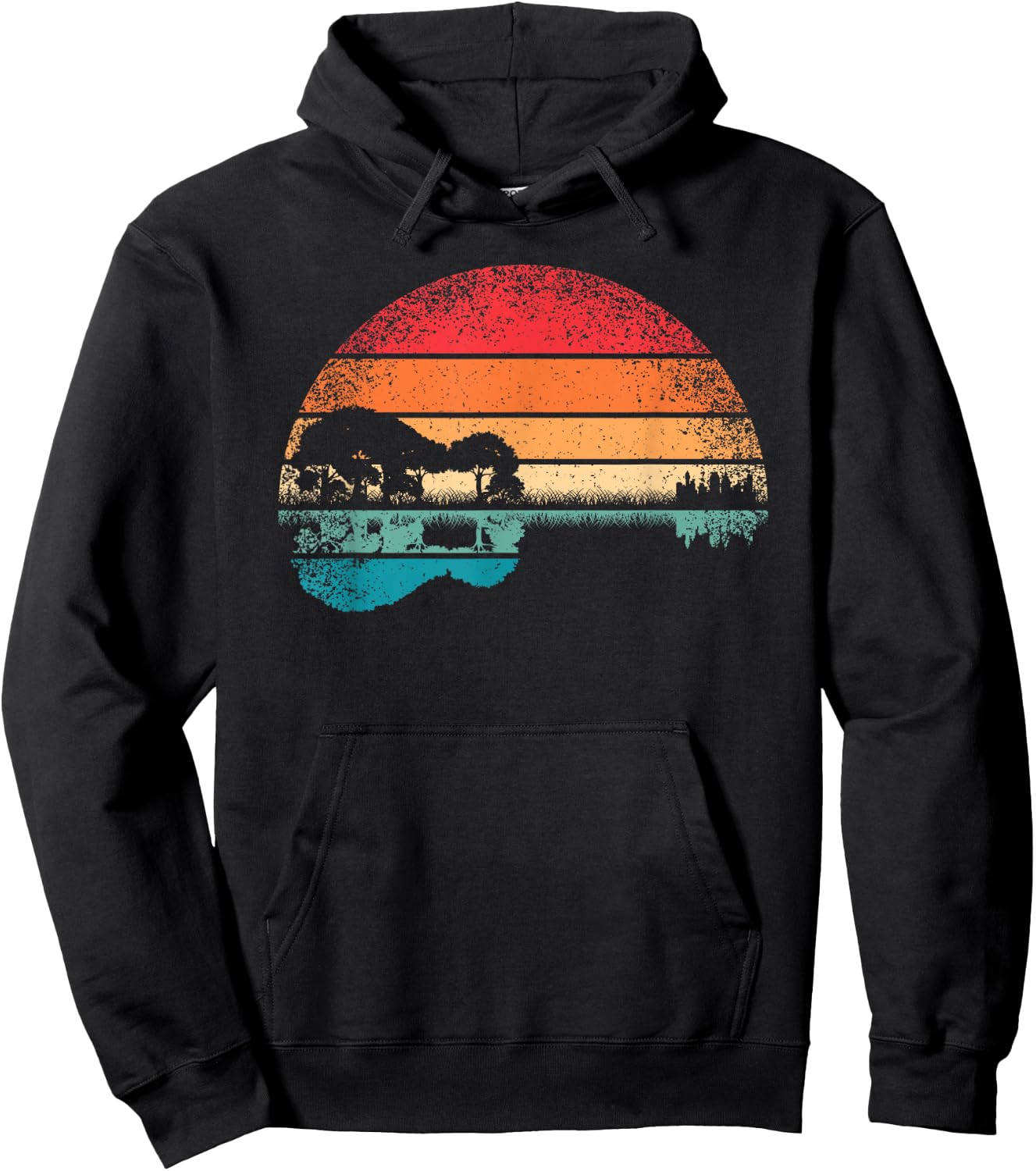 Retro Akustikgitarre Gitarrist Gitarre Gitarrenliebhaber Hoodie - Hoodie | Black