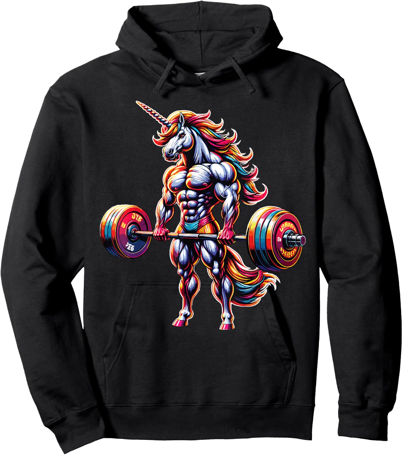 Unicorn Lifting Weights Fitness Lover Barbell Weightlifting Hoodie - Hoodie | Black