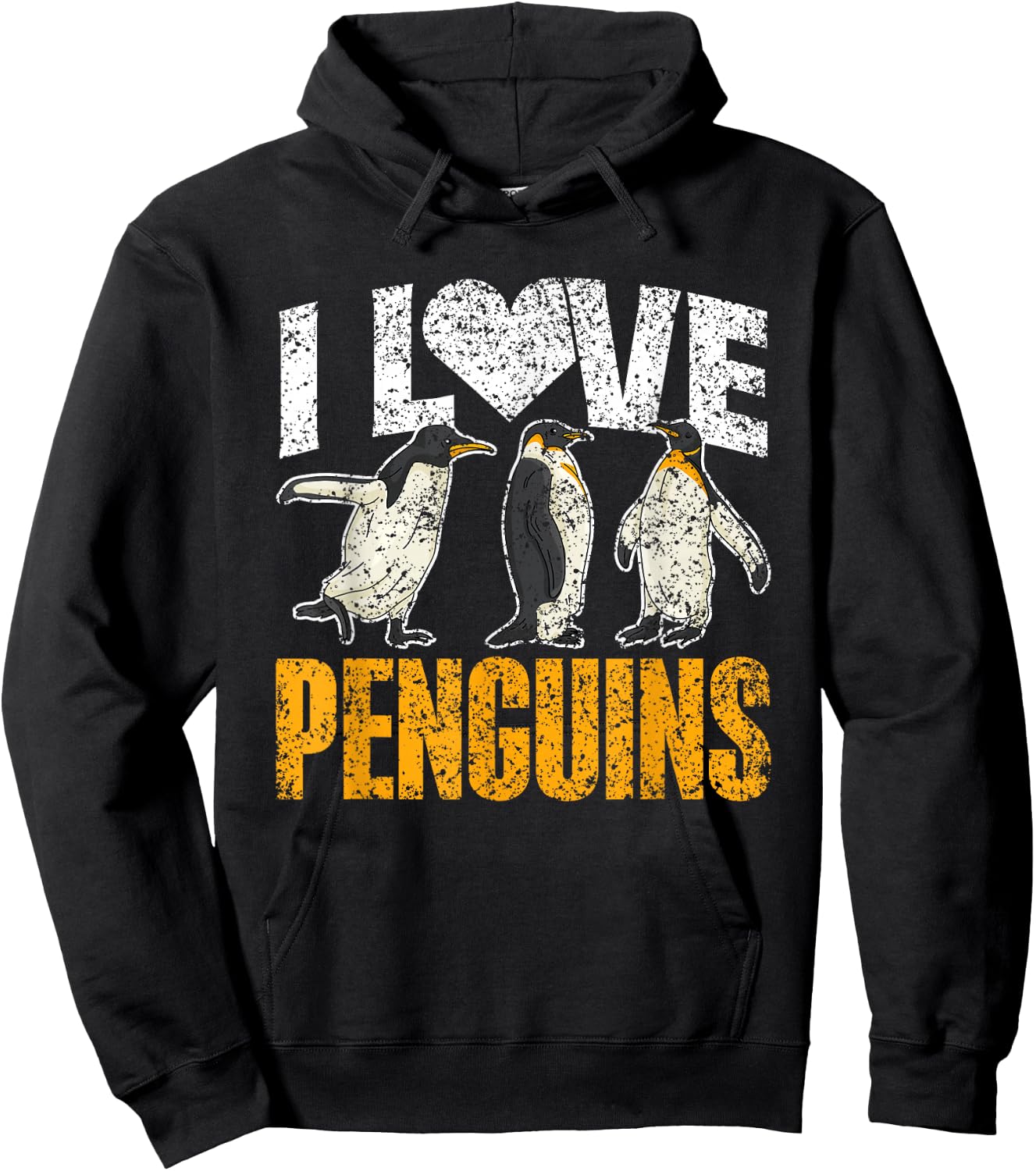 I Love Penguins Lover Animal Cute Penguin Hoodie - Hoodie | Black