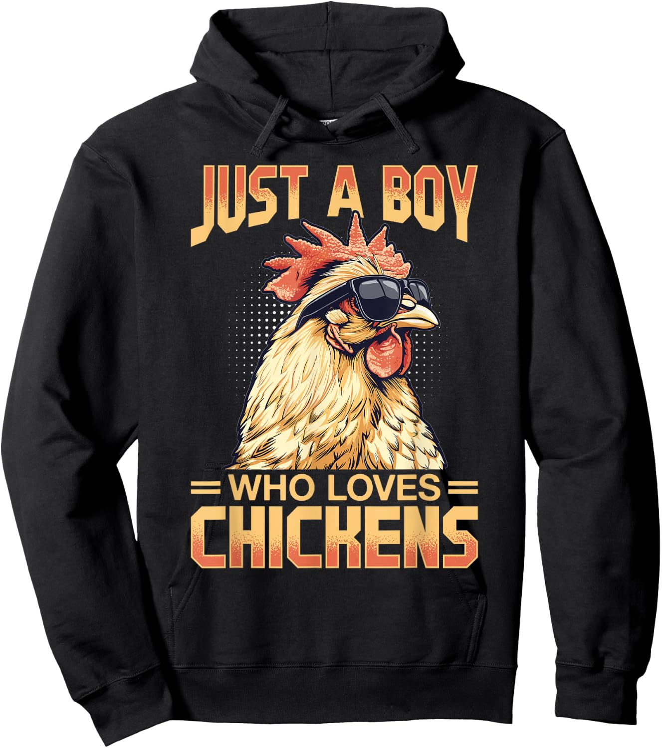 Funny Chicken Farm Animal Just A Boy Who Loves Chickens Hoodie - Hoodie | Black
