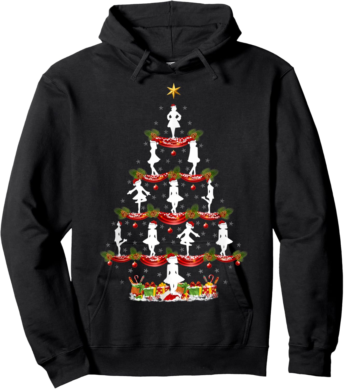 Funny Irish Dance Xmas Lighting Irish Dance Christmas Tree Hoodie - Hoodie | Black