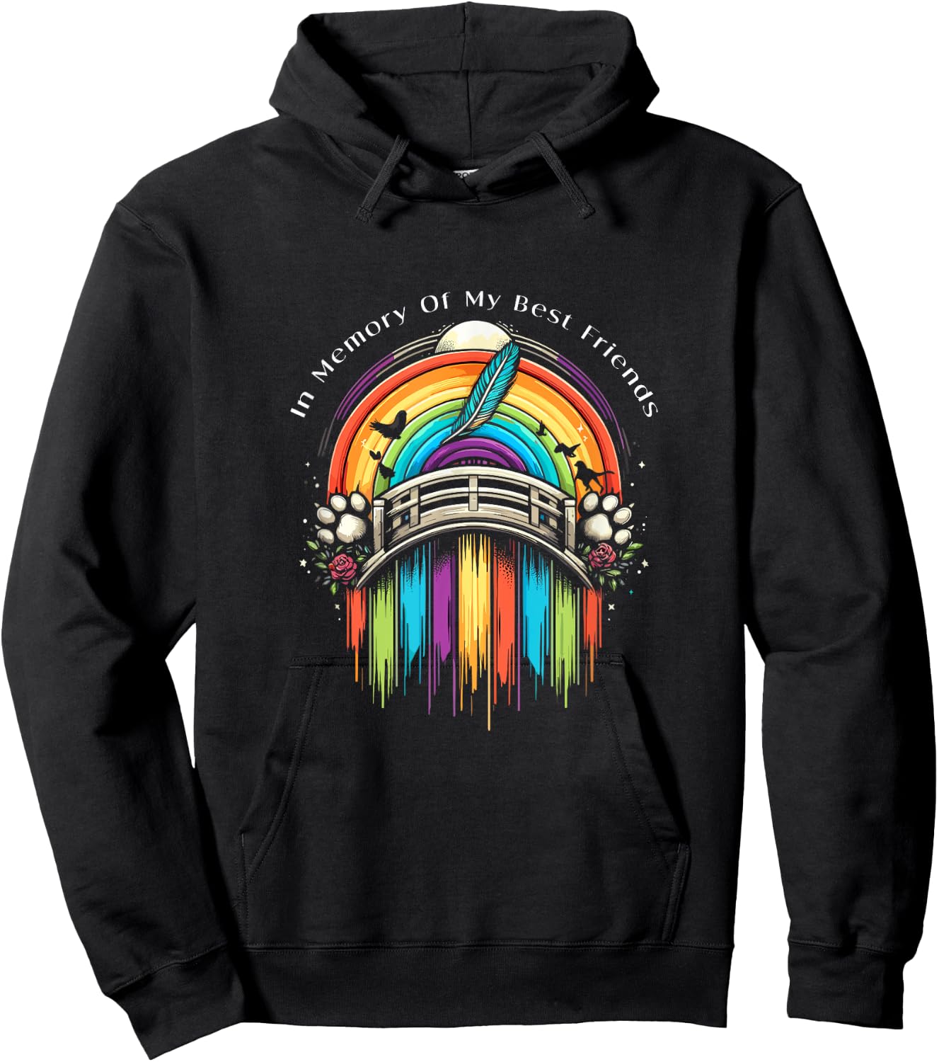 In Memory Of My Best Friends Rainbow Bridge Beloved Pet Loss Hoodie - Hoodie | Black