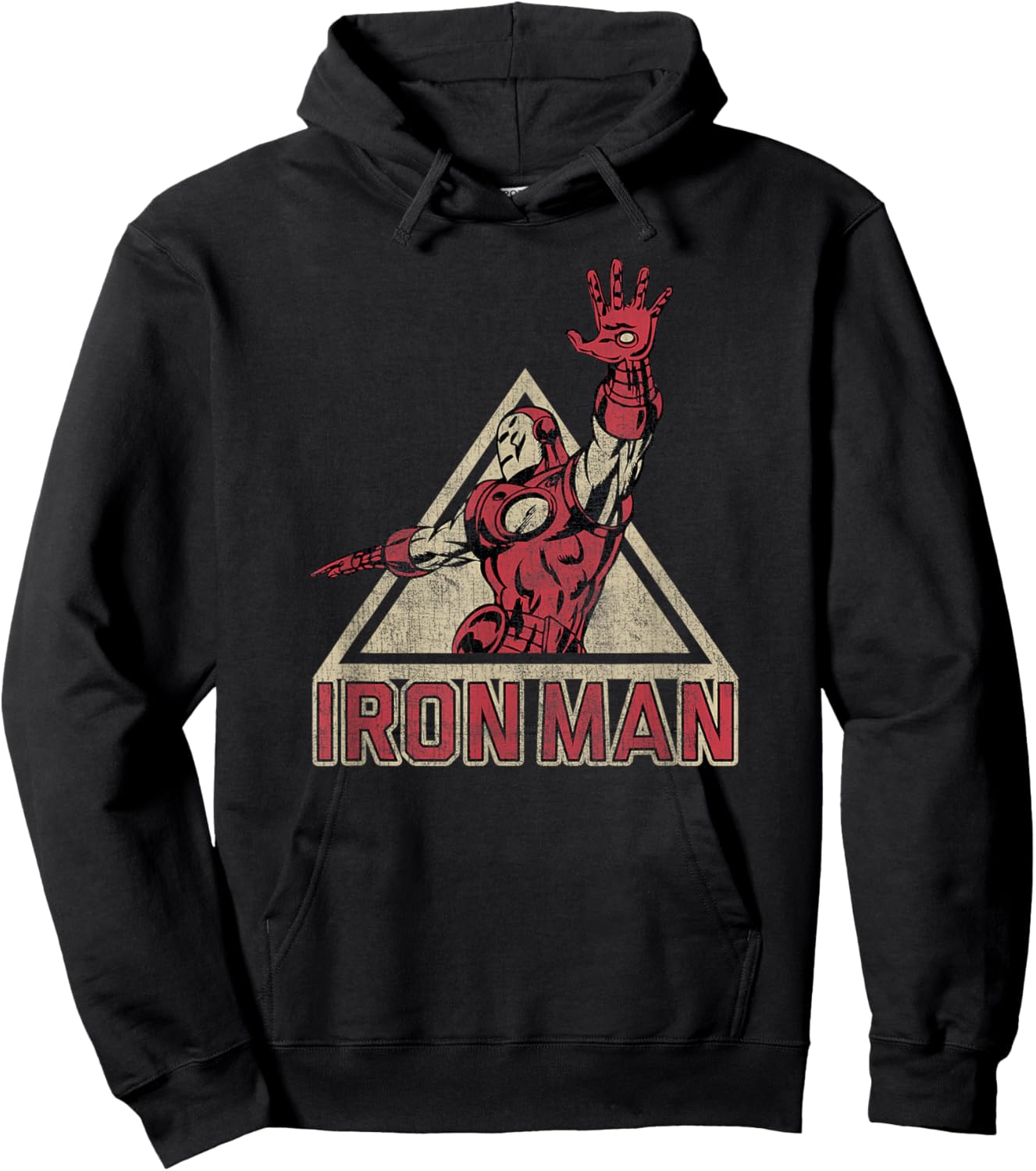 Marvel Iron Man Power Triangle Retro Vintage Graphic Hoodie - Hoodie | Black