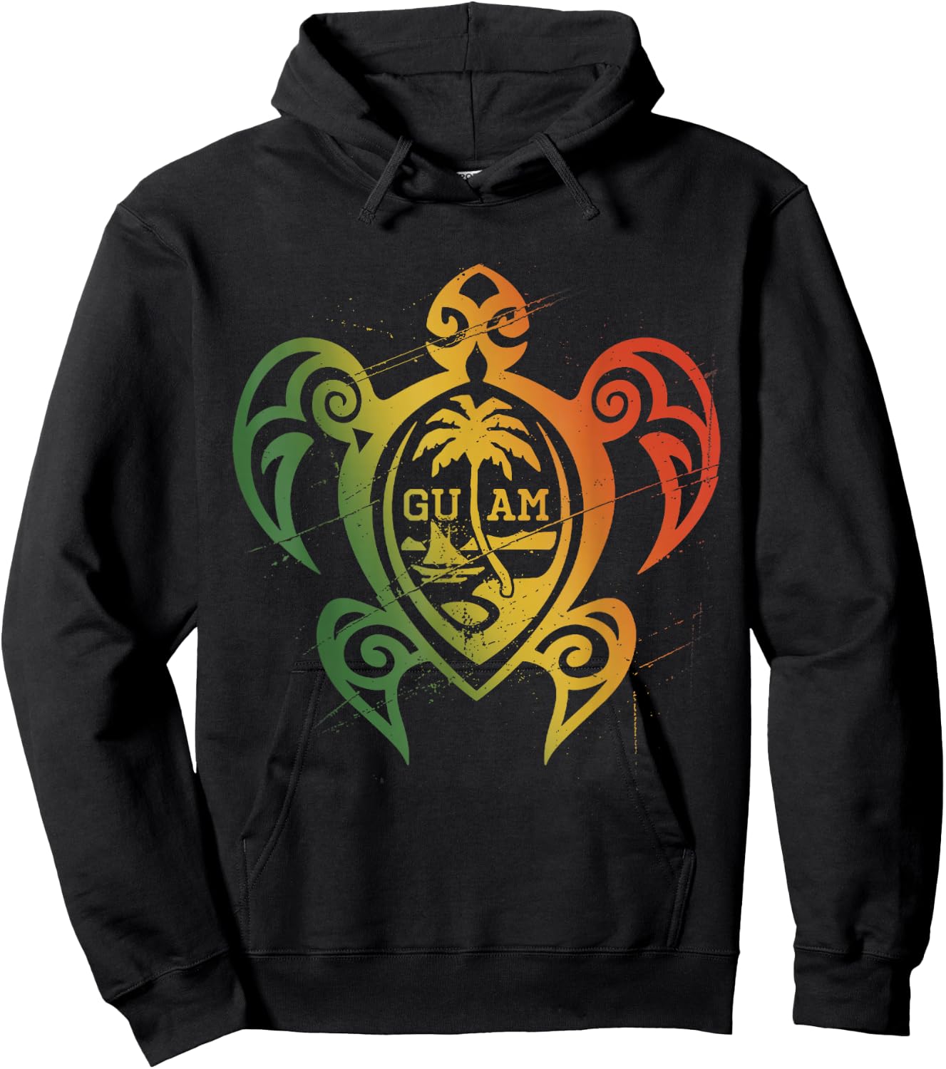 Guam Flag Islander Turtle Chamorro Guam Seal Guamanian Hoodie - Hoodie | Black