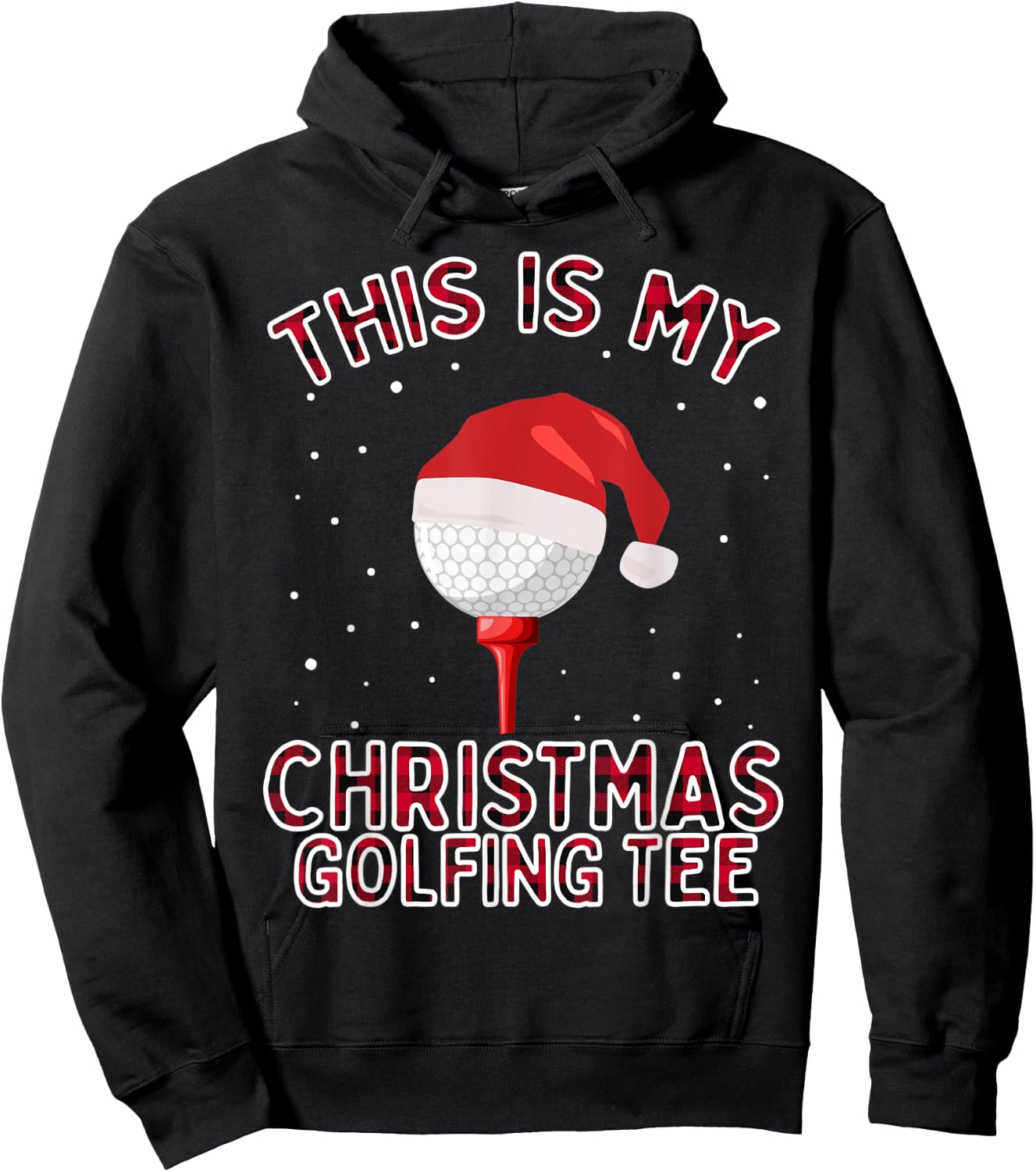 This is My Christmas Pajama Shirt Funny Golf Gift Plaid Hoodie - Hoodie | Black