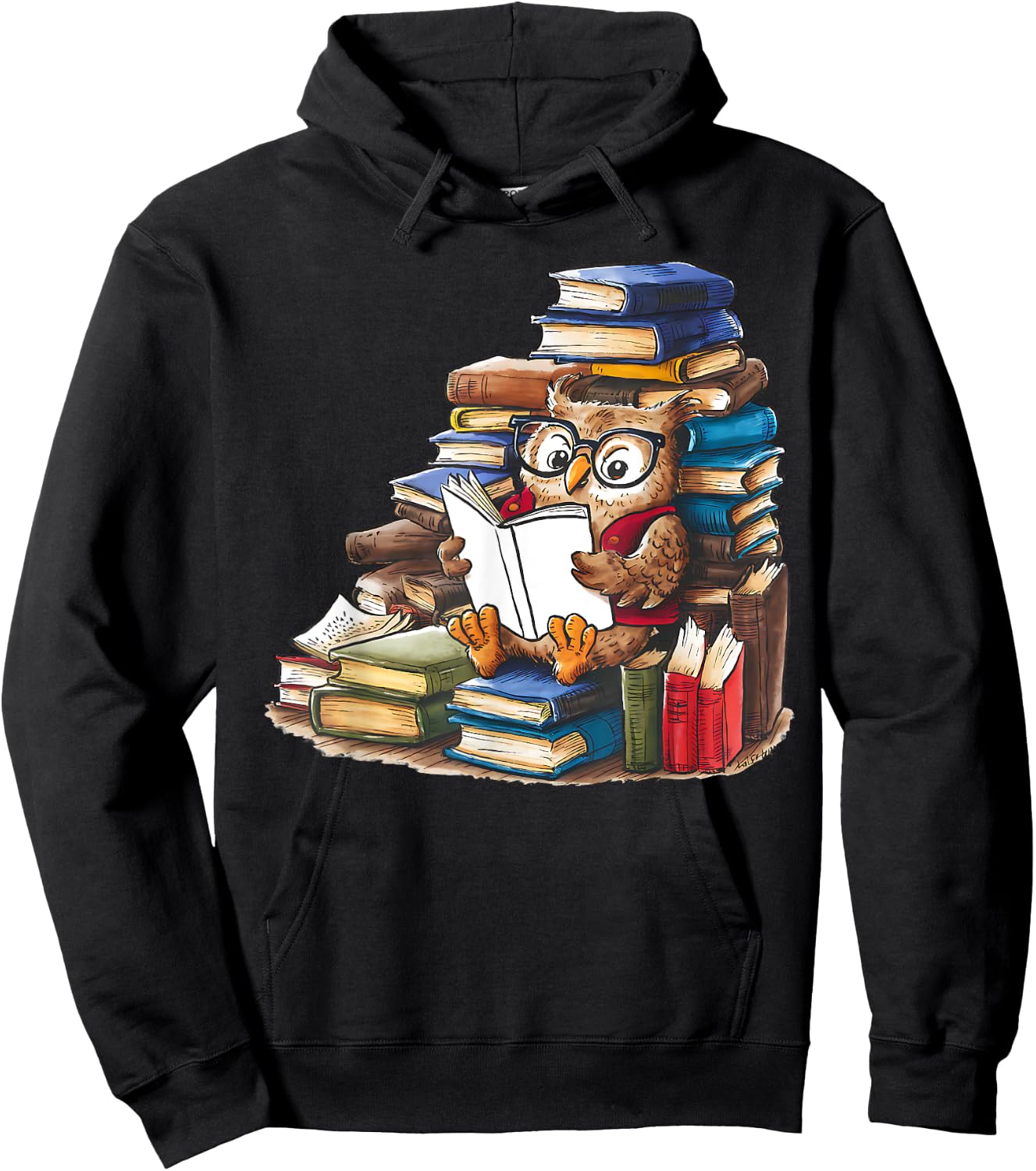 Owl Reading Book Animal Read Librarian Across America Kids Hoodie - Hoodie | Black