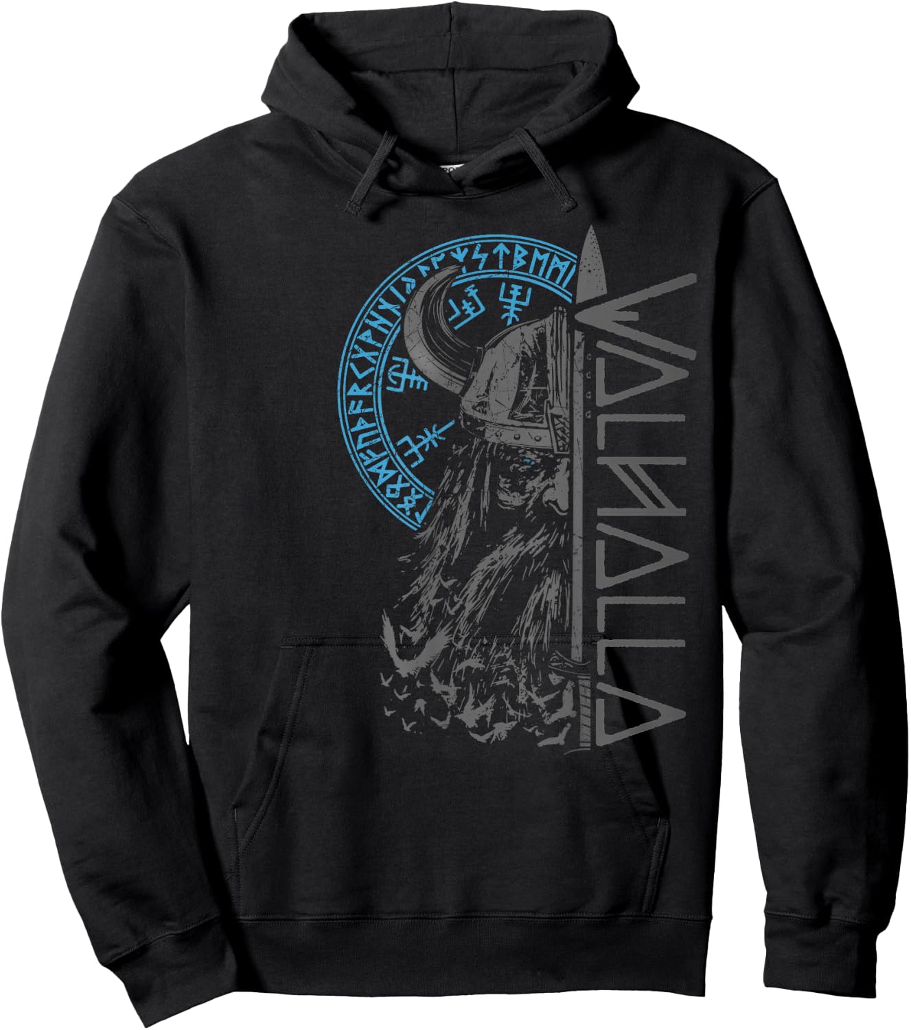 Wikinger Krieger Schwert Walhalla Runen Nordischer Kompass Hoodie - Hoodie | Black