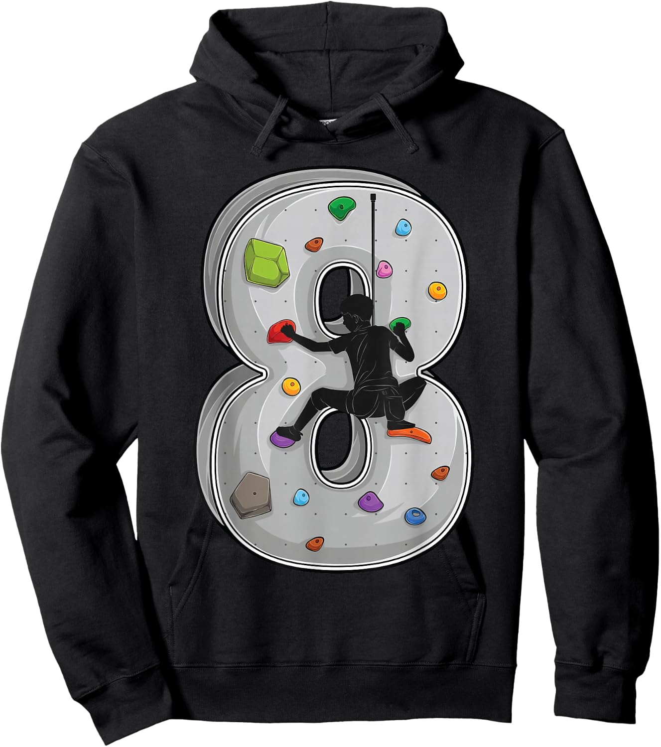 8 Years Old Climbing 8th Birthday Adventure Climbing , black, s Hoodie - Hoodie | Black