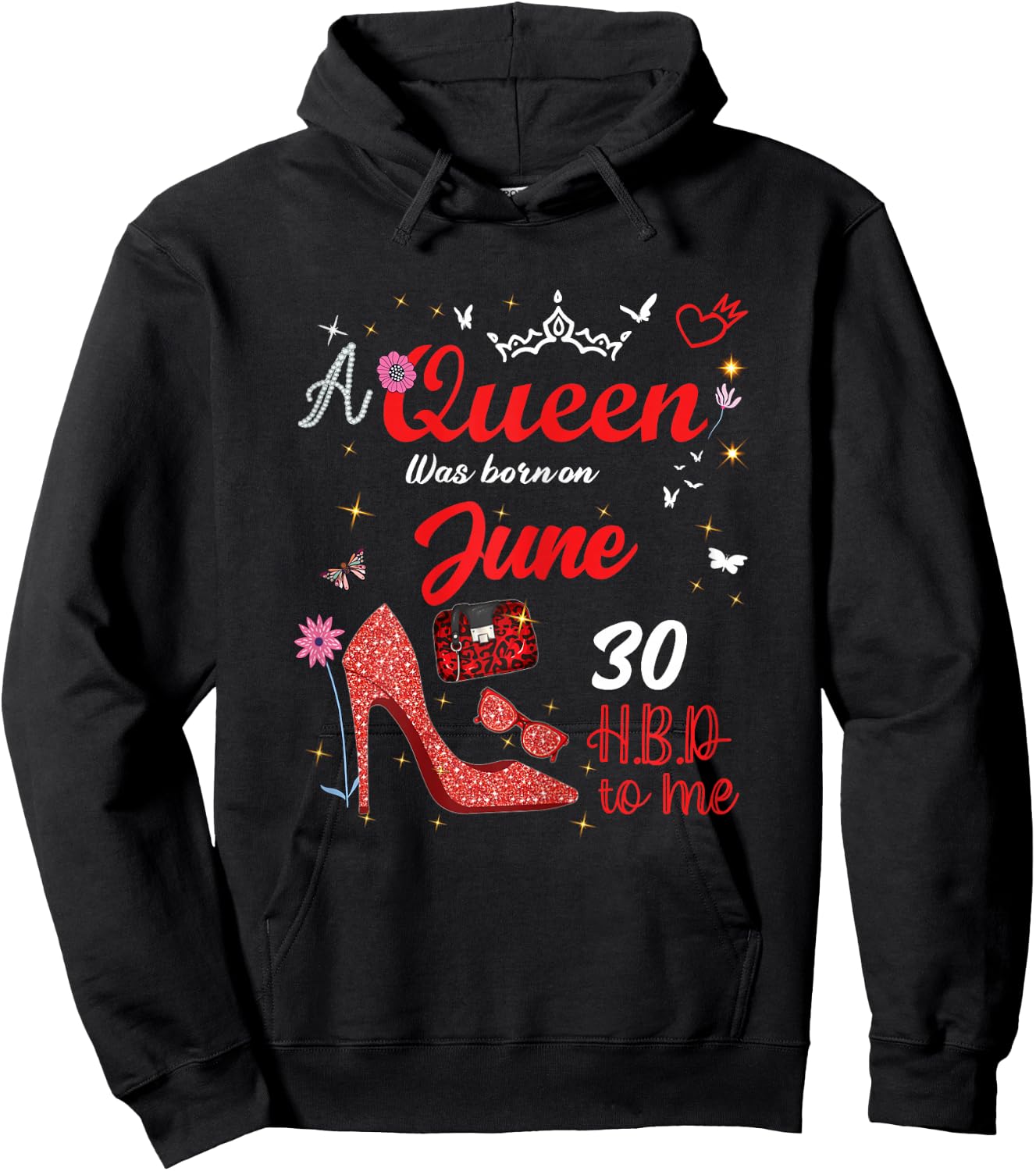 June 30 Birthday This Queen was Born on June 30th Hoodie - Hoodie | Black