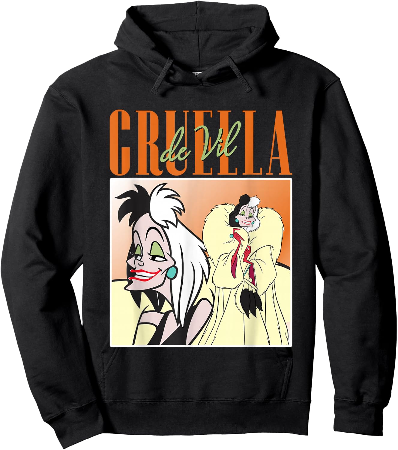 Disney 101 Dalmatians Cruella de Vil Showcase Vintage Hoodie - Hoodie | Black