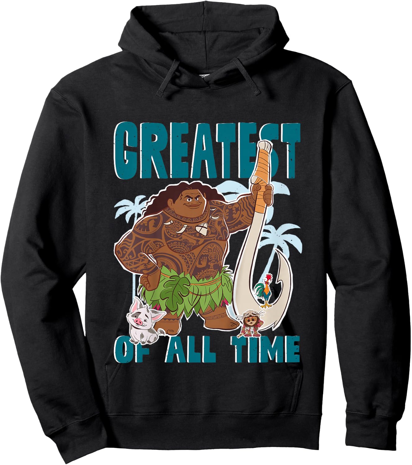 Kids Moana 2 Maui Greatest , Blue, 2 Hoodie - Hoodie | Black
