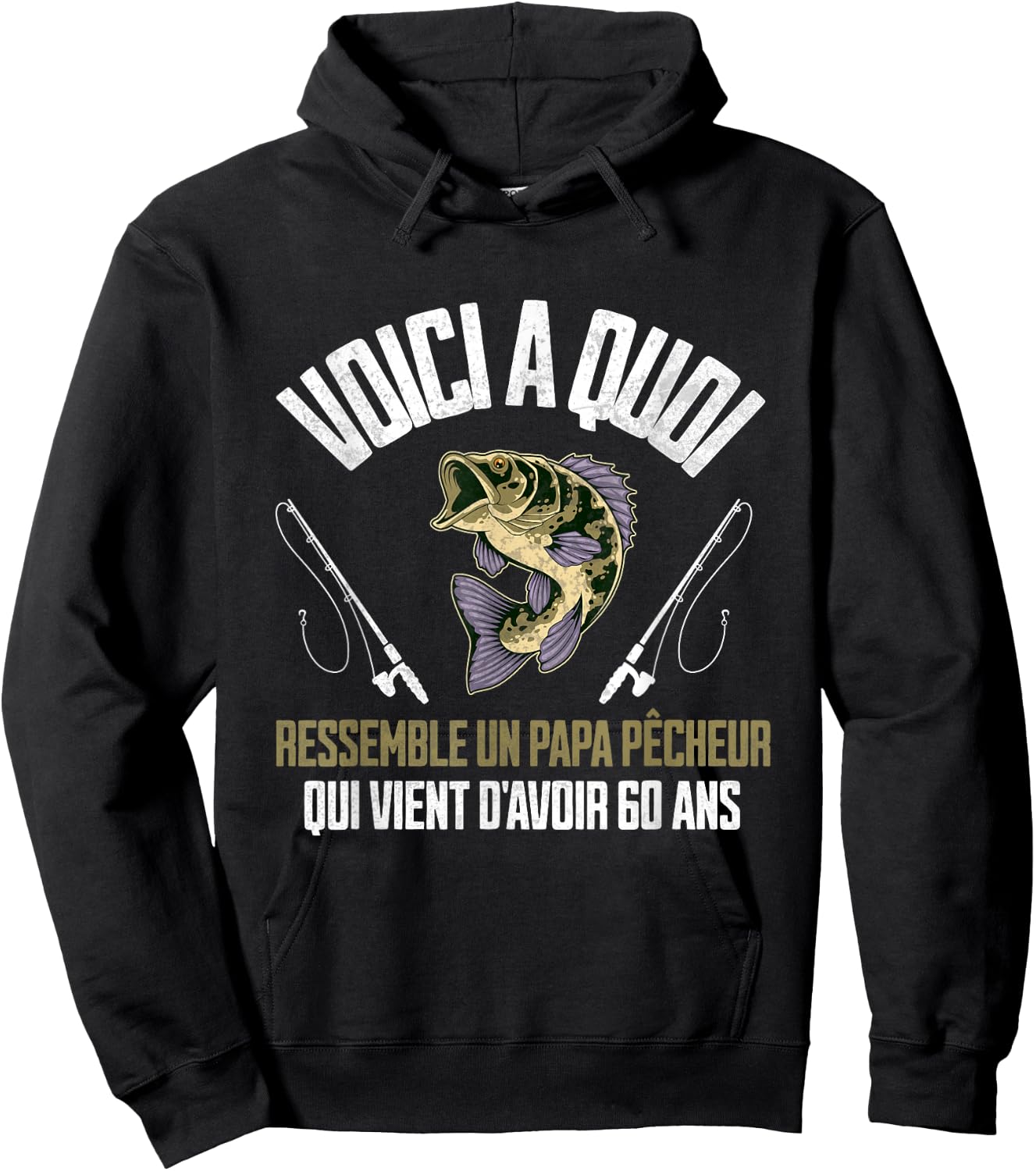 Funny Quotes Fisherman Dad 60 Years Birthday Man , Black, S Hoodie - Hoodie | Black