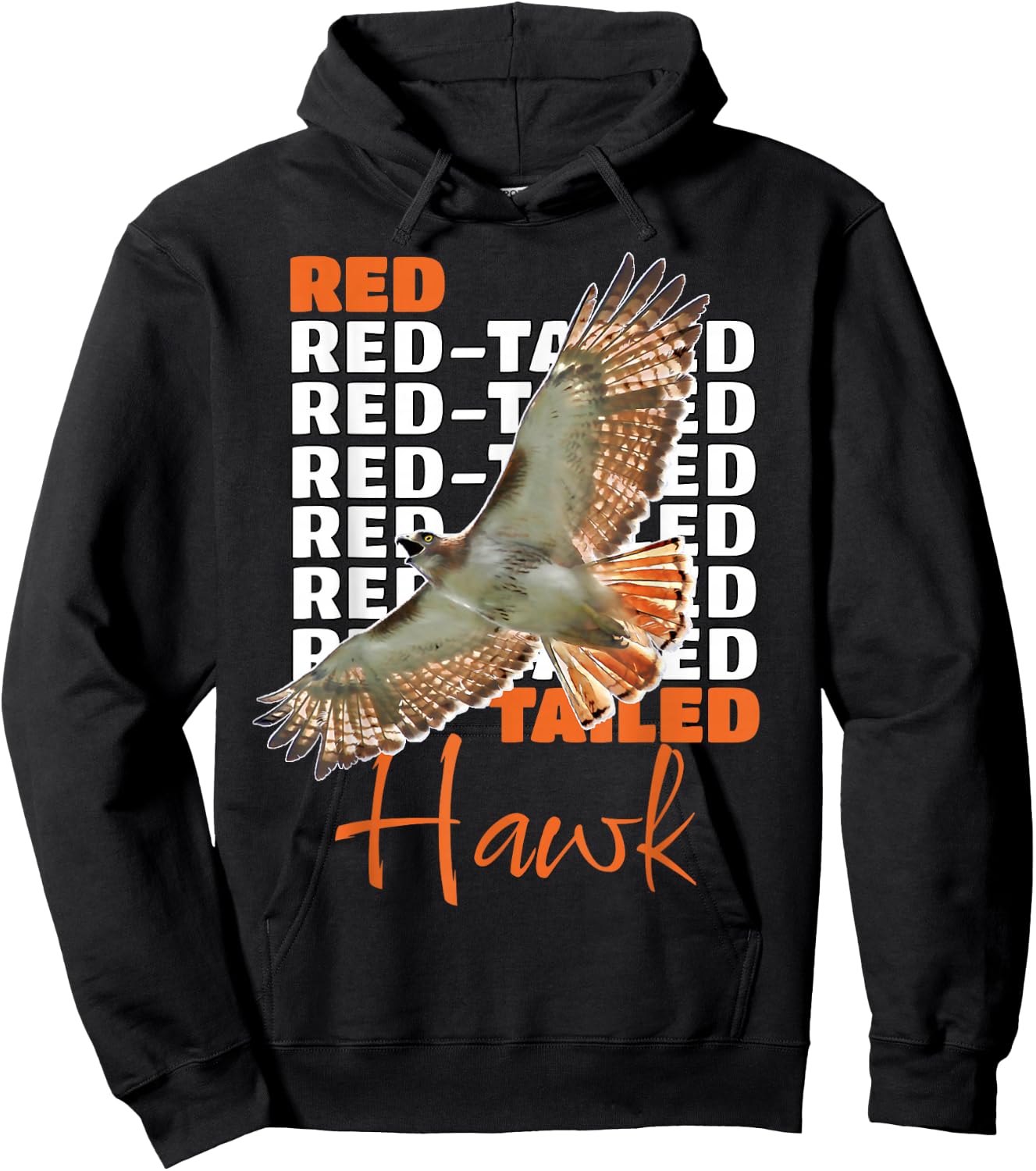 Red-Tailed Hawk Soaring Hoodie - Hoodie | Black