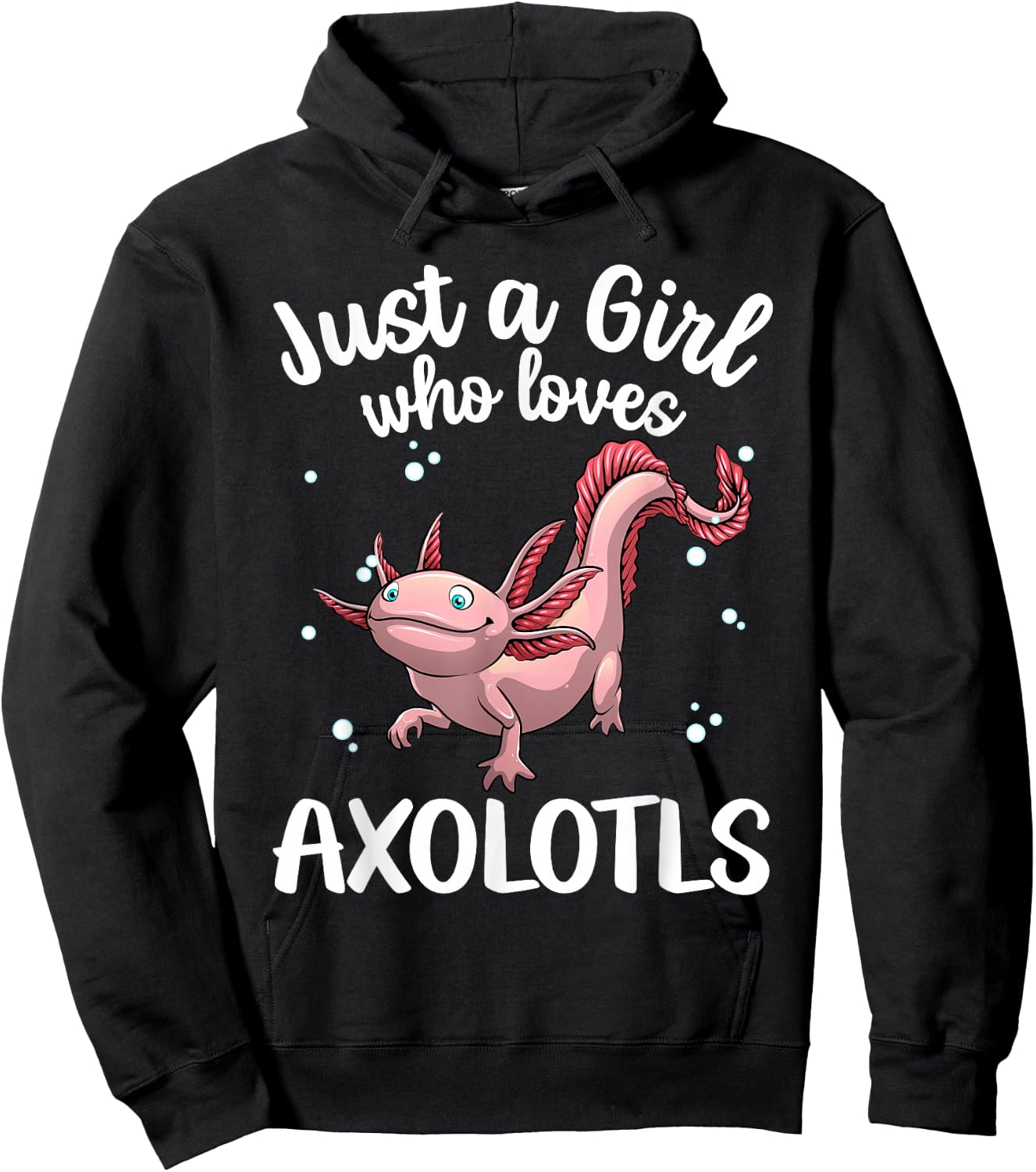 Axolotl Art For Teen Girls Kids Kawaii Mexican Fish Axolotl Hoodie - Hoodie | Black