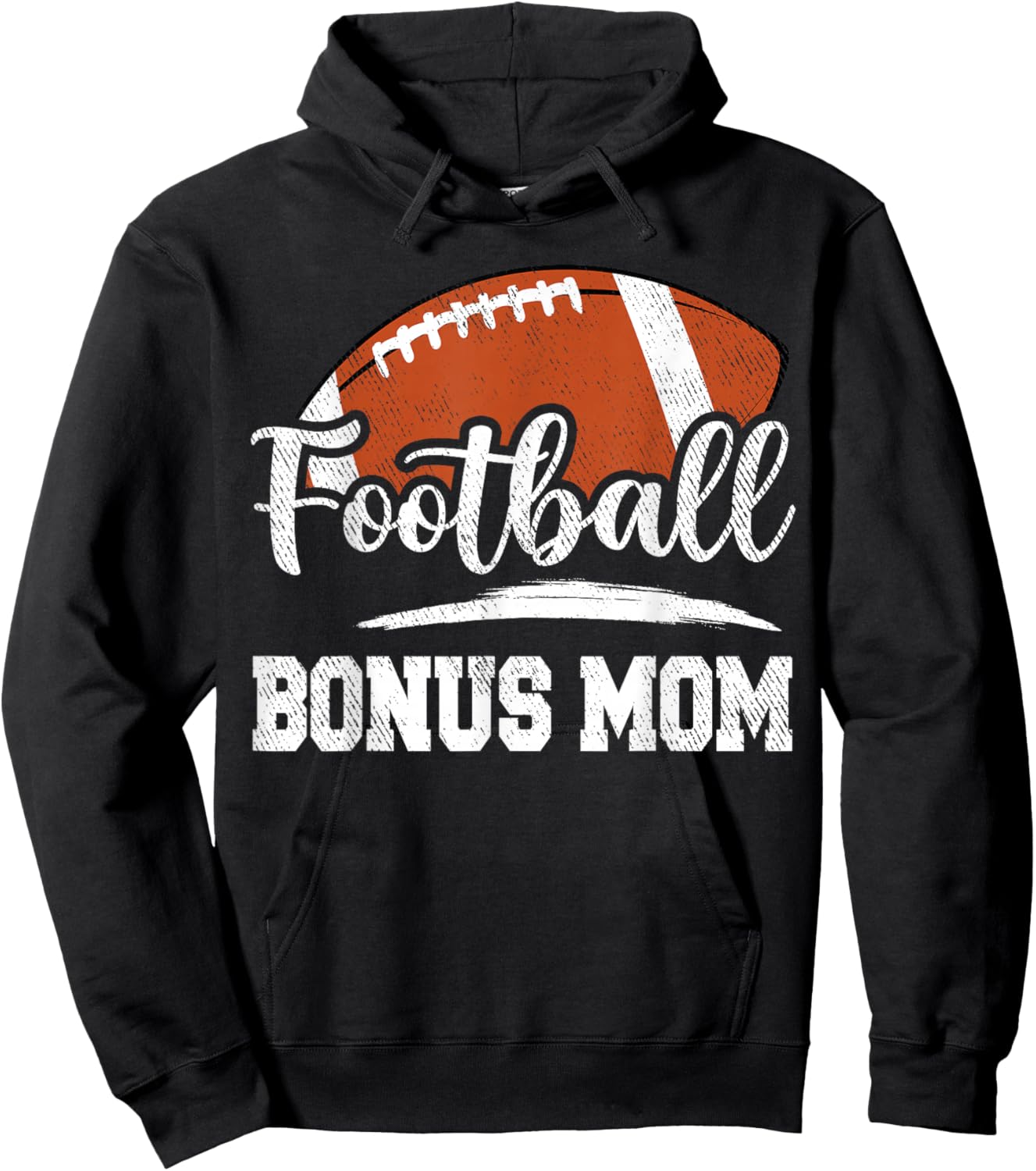 Football Bonus Mom Football Player Game Day Mother's Day Hoodie - Hoodie | Black
