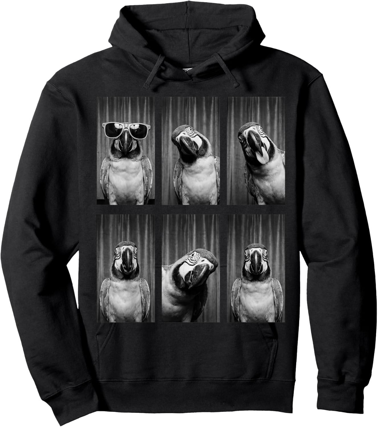 Parrot Photobooth Bird Funny Animal Portrait Hoodie - Hoodie | Black