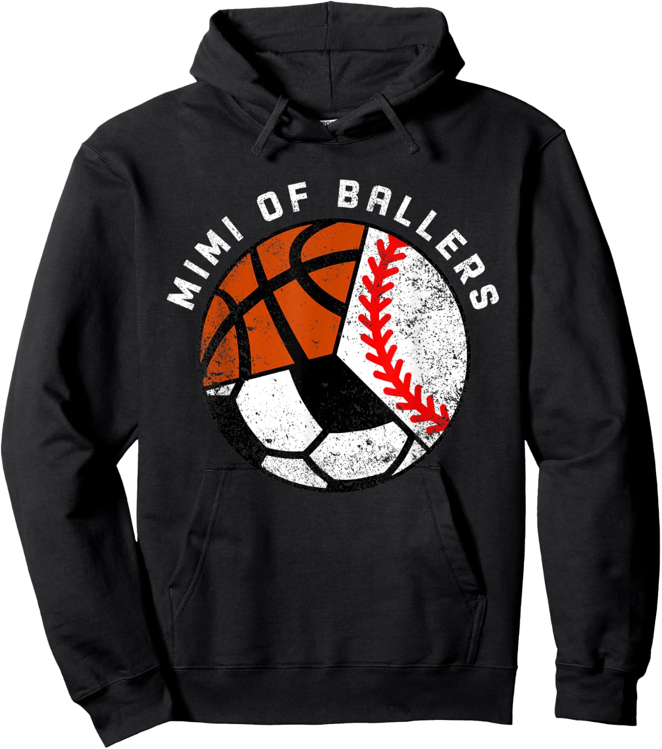 Mimi Of Ballers Funny Baseball Soccer Basketball Mimi Hoodie - Hoodie | Black