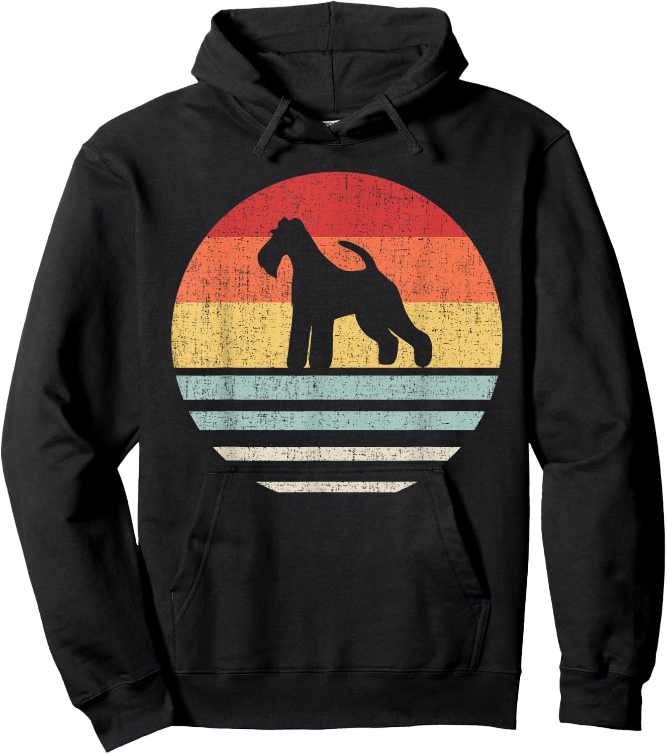 Retro Wire Hair Fox Terrier Dog Mom Dad Cute Dog Lover Owner Hoodie - Hoodie | Black