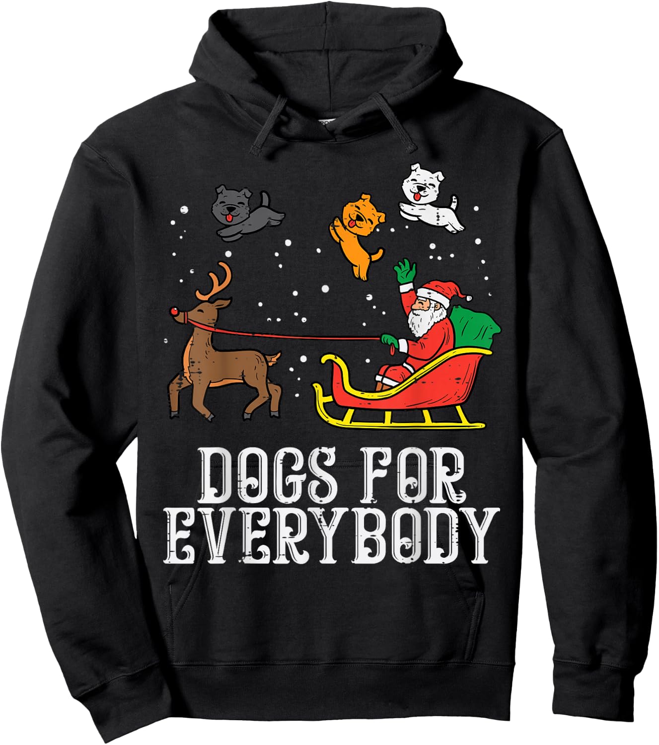 Dogs for Everybody Santa Funny Christmas Xmas Hoodie - Hoodie | Black