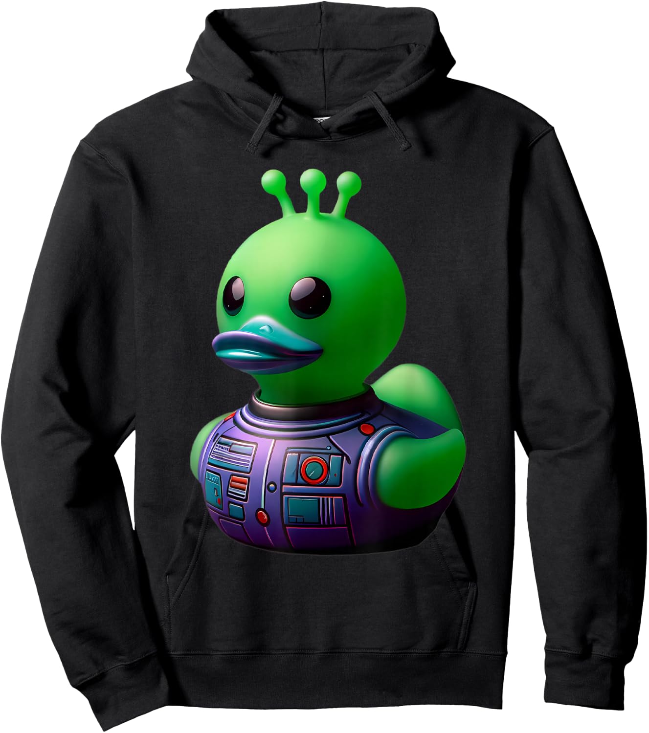 Alien Rubber Duck Green Extraterrestrial Men Women Kids Hoodie - Hoodie | Black