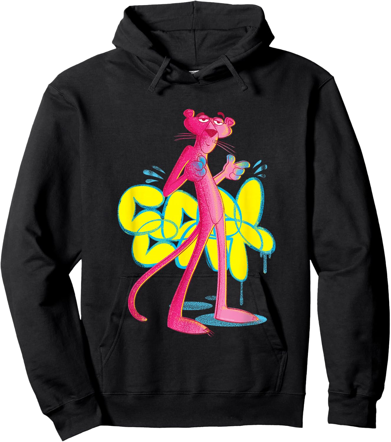 Pink Panther Cool Cat Graffiti Chalk Art Hoodie - Hoodie | Black