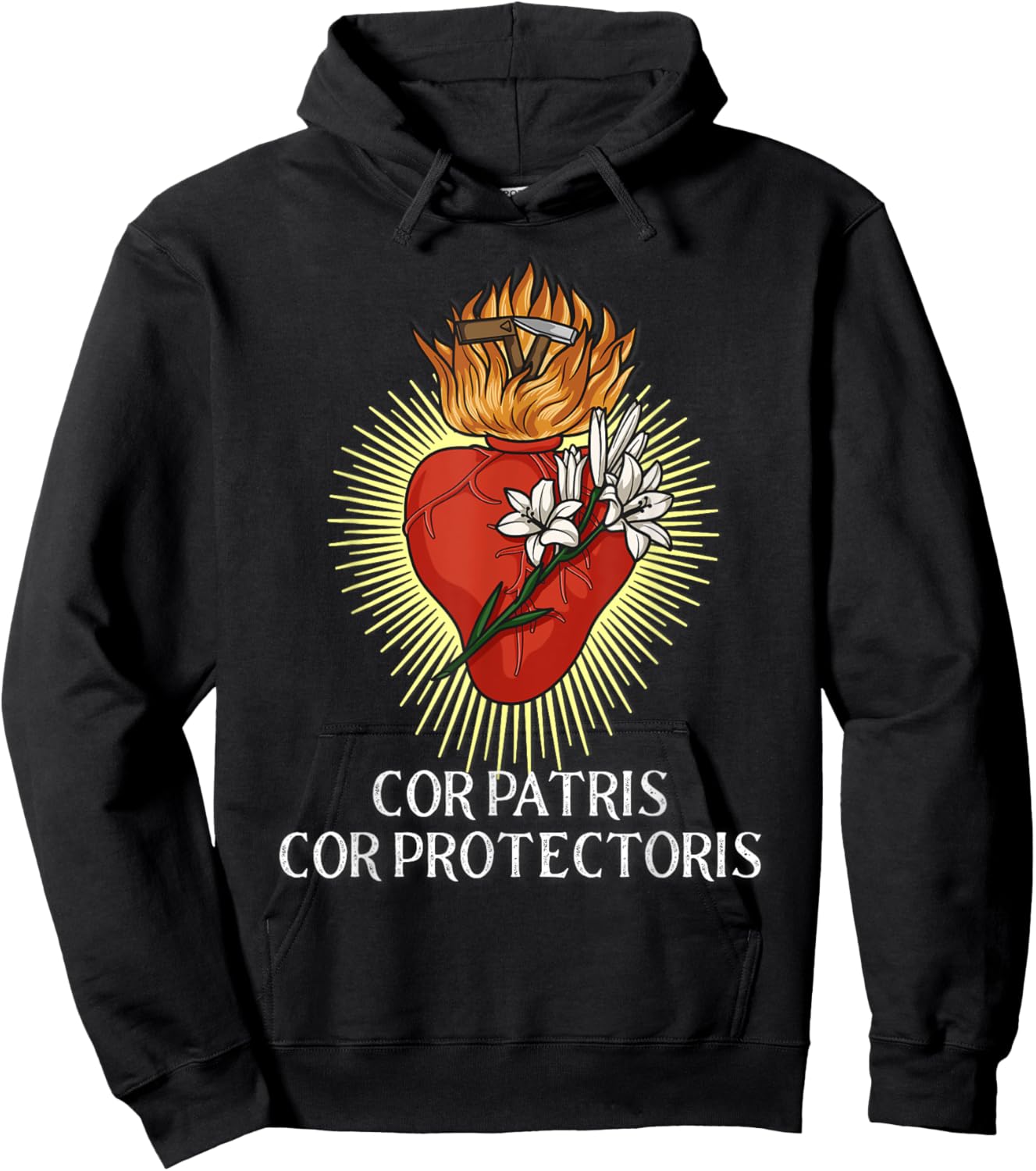 The Most Chaste Heart of Saint Joseph Traditional Catholic Hoodie - Hoodie | Black