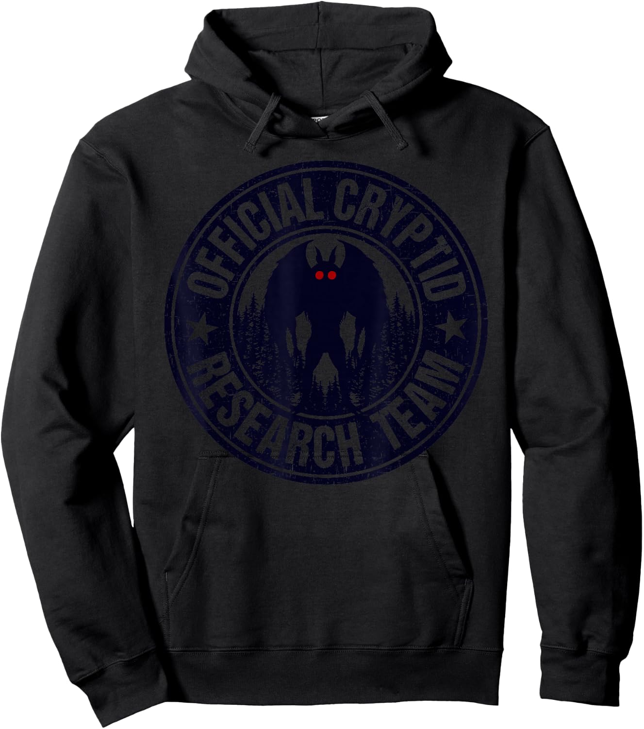 Mothman Research Team Men Women Kids! Search Vintage Cryptid Hoodie - Hoodie | Black