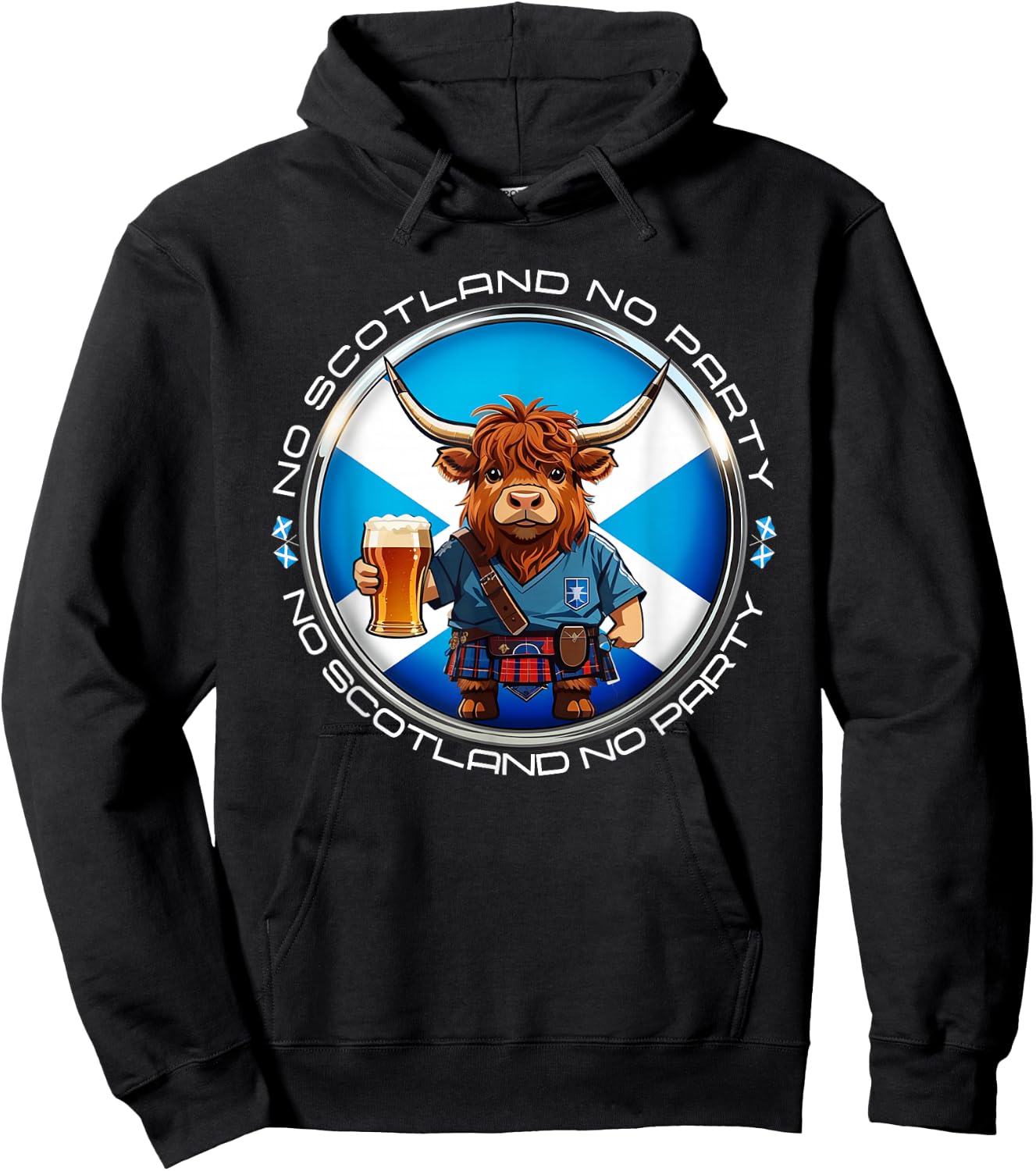 NO Scotland NO Party Scottish Saltire Flag Hoodie - Hoodie | Black