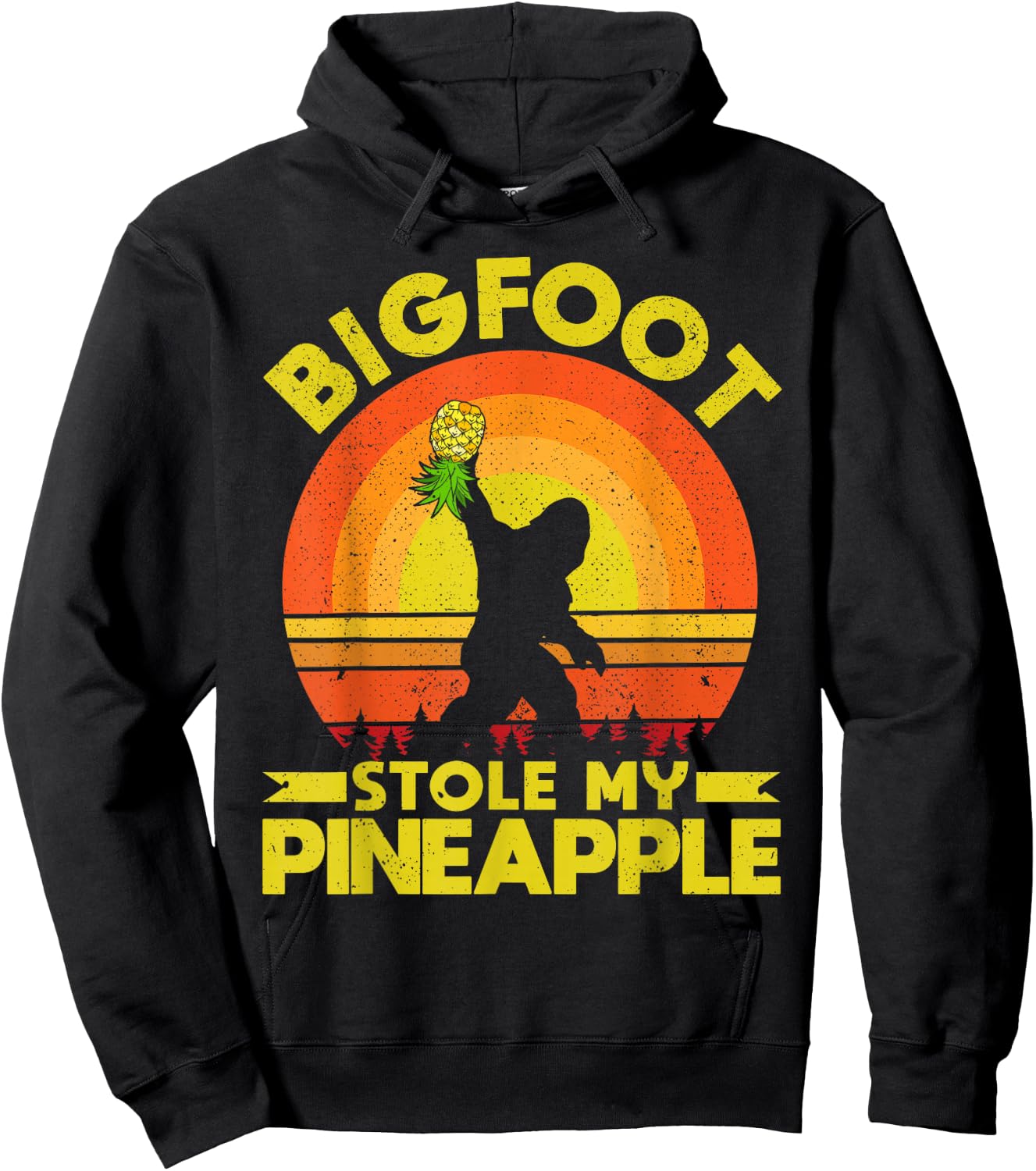 Bigfoot Stole My Pineapple Upside Down Pineapple Swinger Hoodie - Hoodie | Black