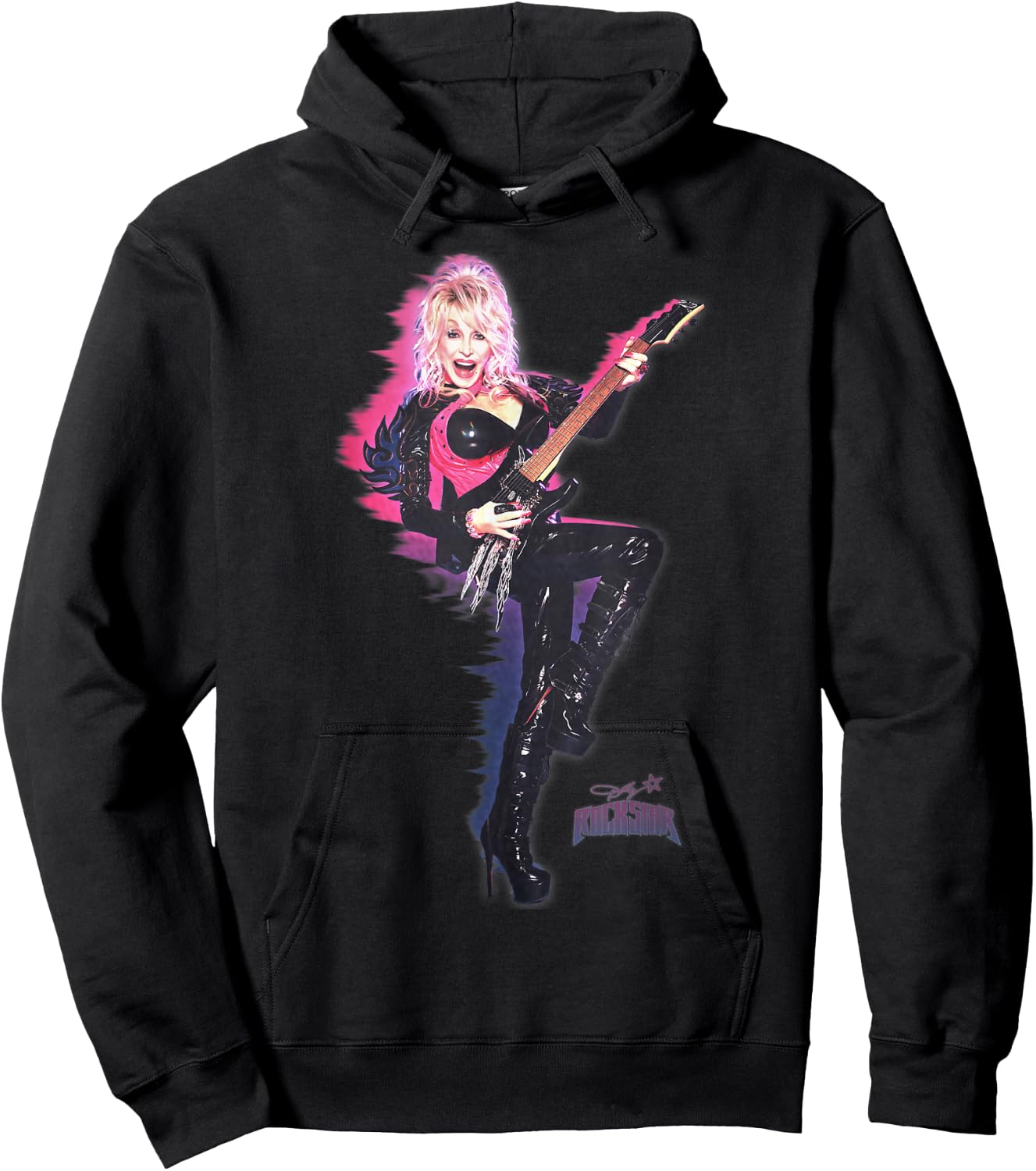 Dolly Parton Rockstar On Fire , Black, S Hoodie - Hoodie | Black