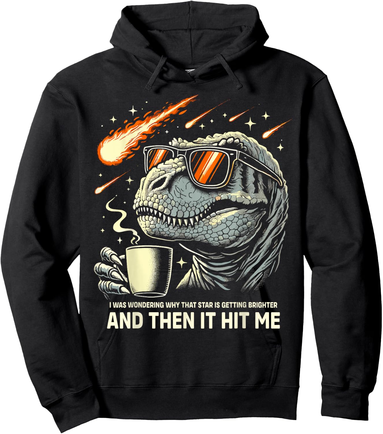 Dinosaur T-Rex Coffee Novelty Men Kids Women Funny Dinosaur Hoodie - Hoodie | Black