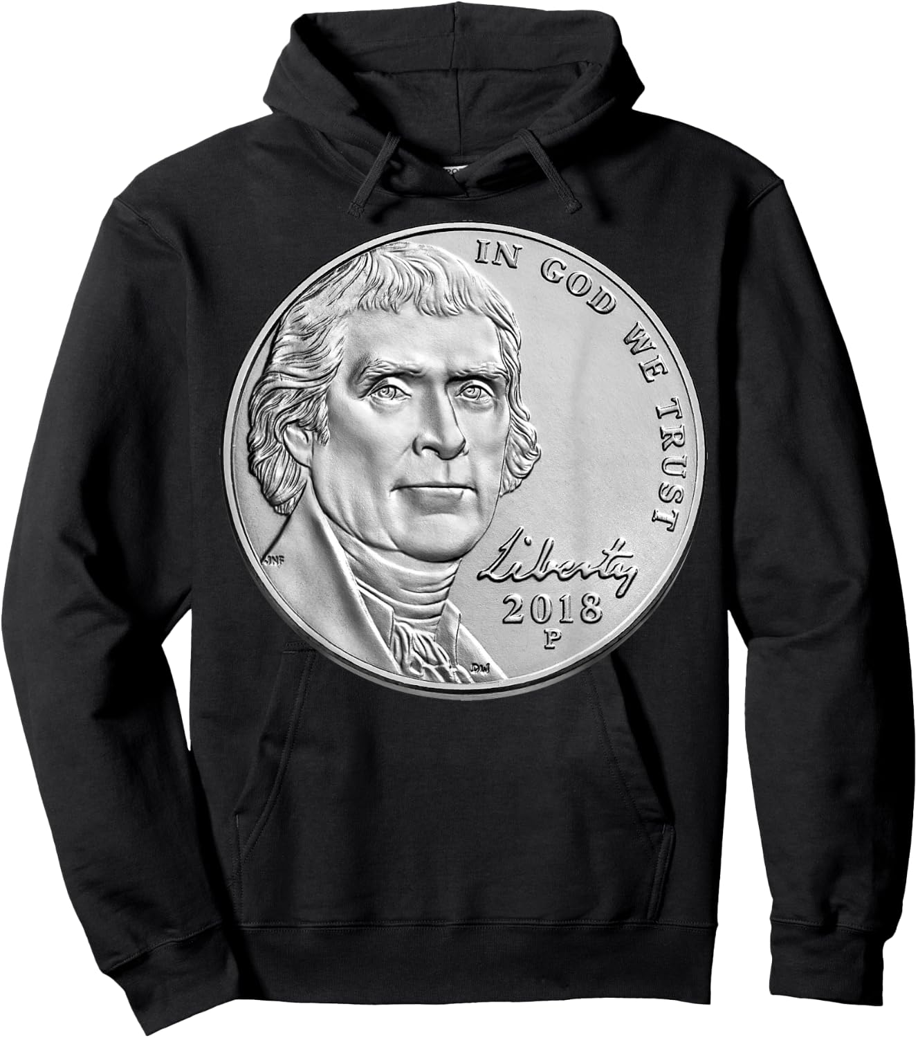 USA Coins Nickel 5 Cents America United States Hoodie - Hoodie | Black