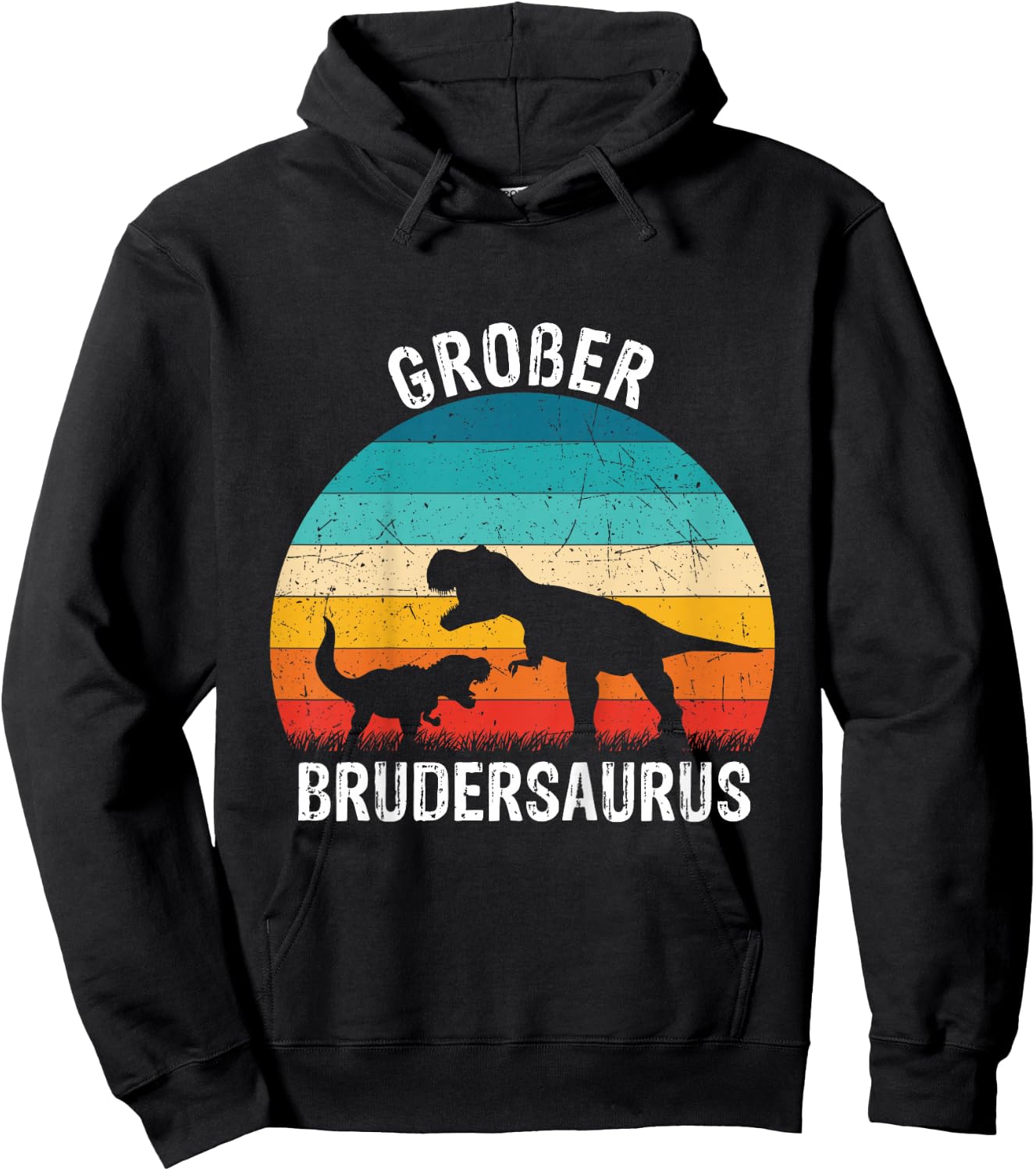 Children's Big Brother 2022/2023 Brudersaurus T-Rex Dino Gift , black Hoodie - Hoodie | Black