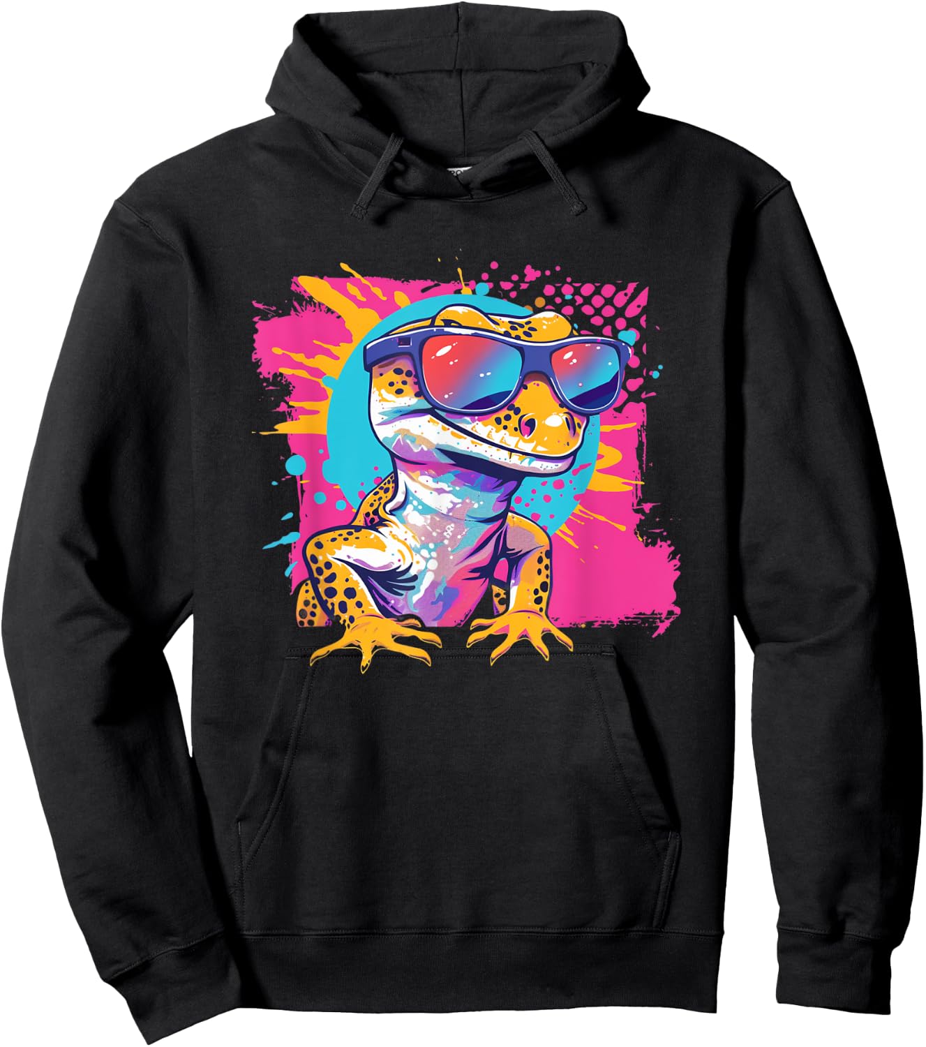 Reptile Retro Vintage Leopard Gecko Lover Hoodie - Hoodie | Black