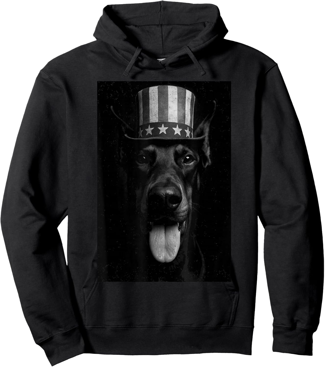 Doberman American Flag Hat 4th Of July Patriotic Dog Lover Hoodie - Hoodie | Black