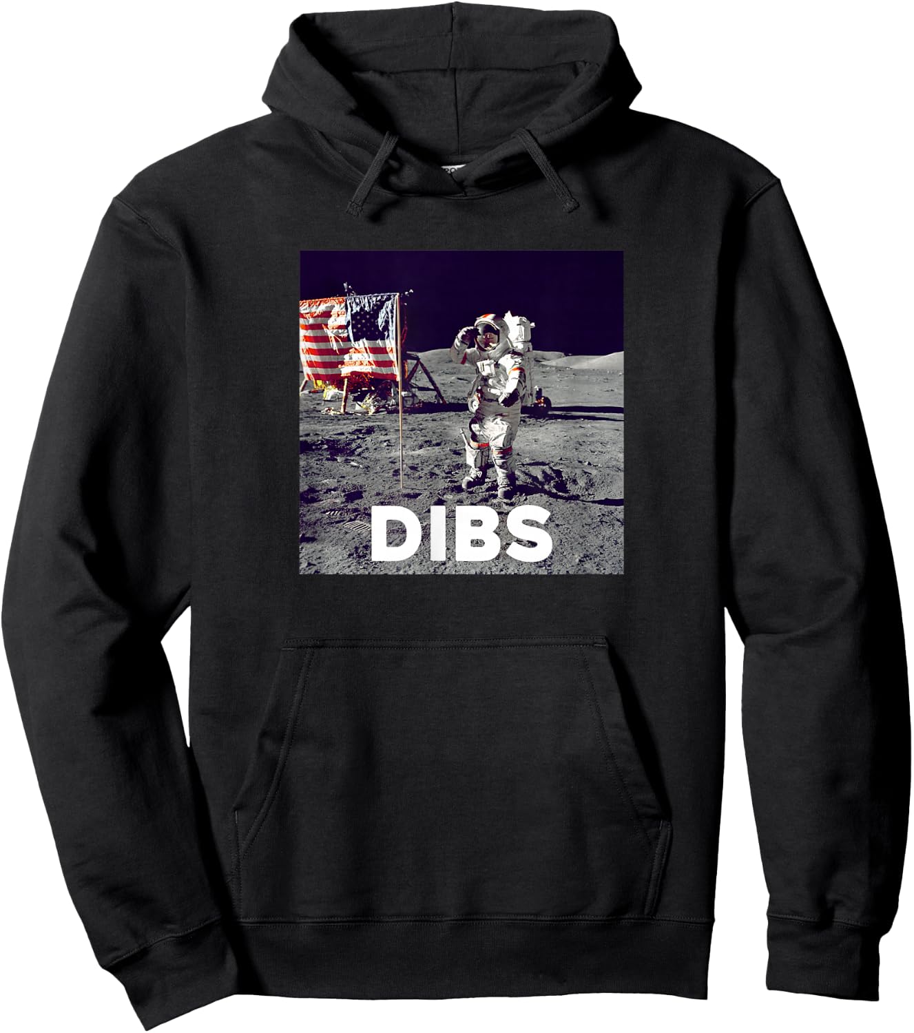 Dibs On The Moon American Moon Landing Hoodie - Hoodie | Black