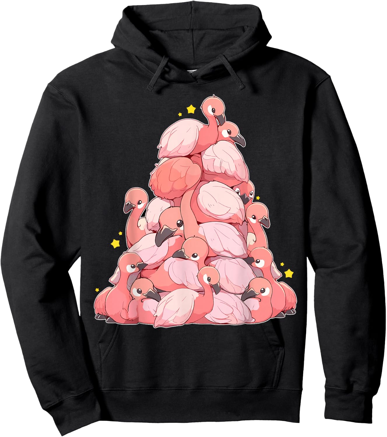 Flamingo Shirt Girls Boys Kawaii Cute Flamingo Pile Hoodie - Hoodie | Black