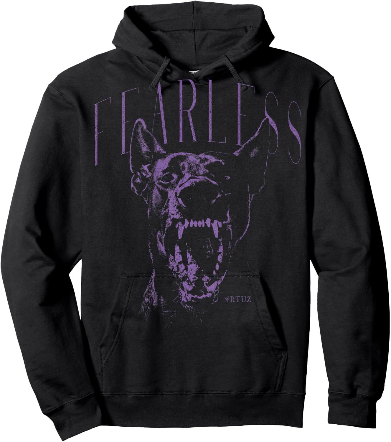 Wild Dog Doberman Portrait Dog Owner Back Print Doberman Hoodie - Hoodie | Black