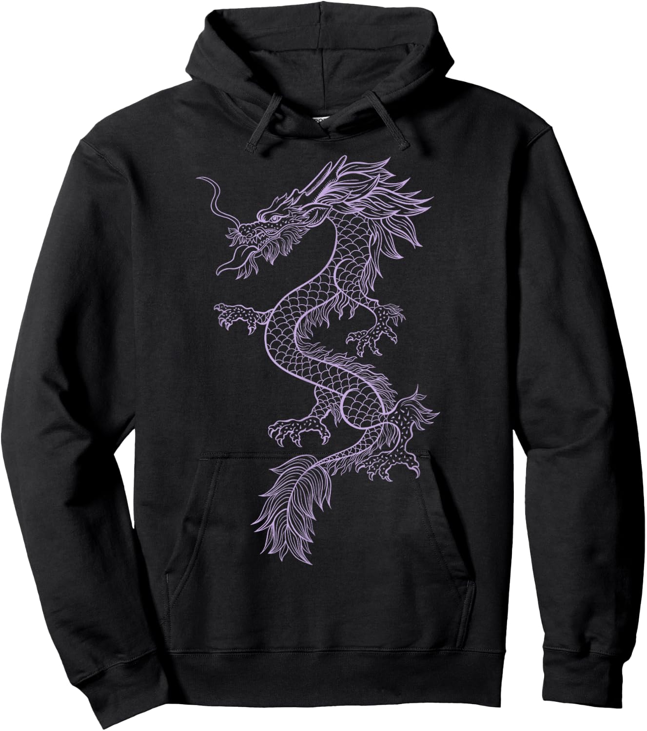 Chinese Purple Dragon Graphic Design Cool Urban Fashion Hoodie - Hoodie | Black