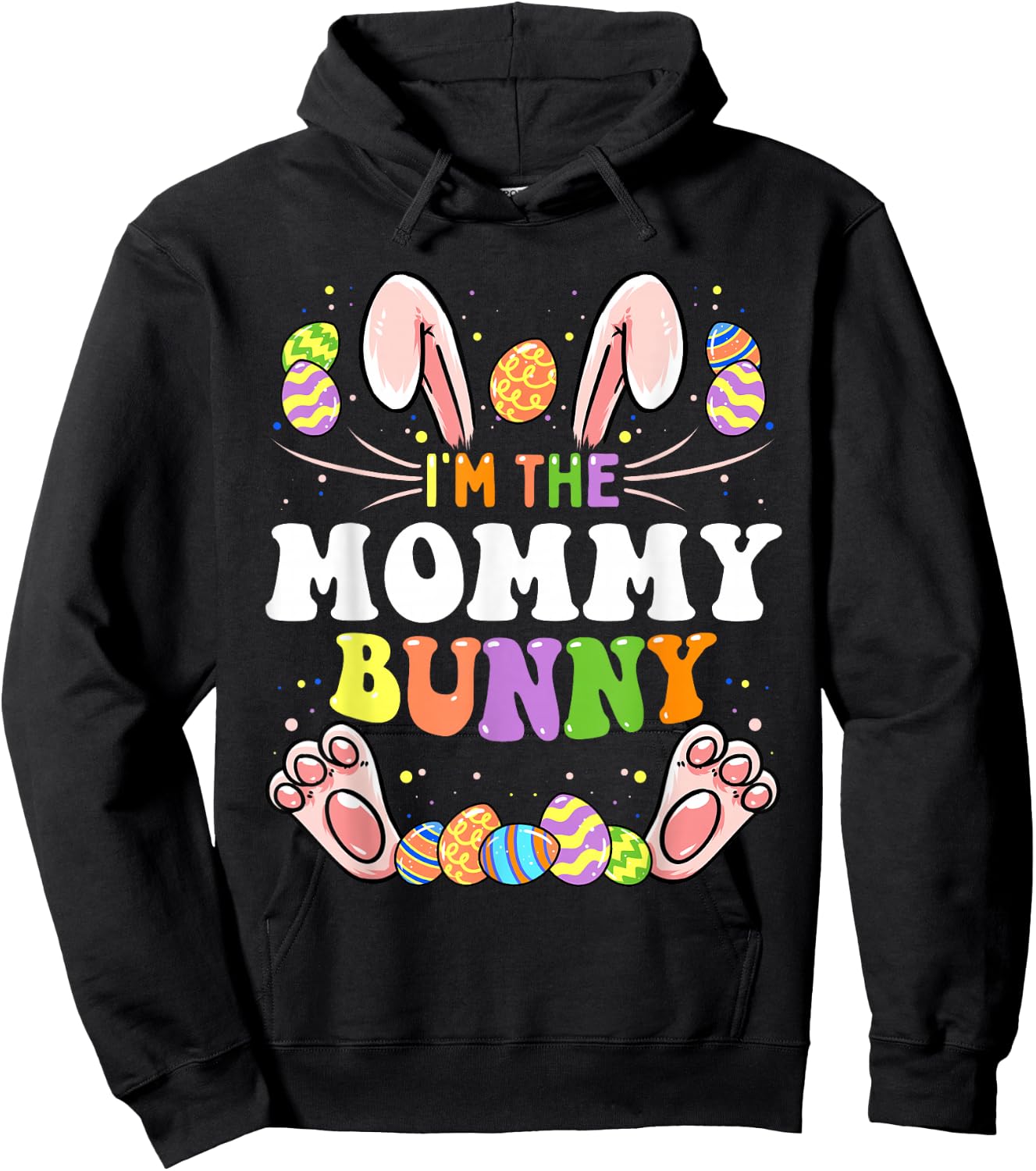 I'm The Mommy Bunny Matching Family Easter Party Hoodie - Hoodie | Black