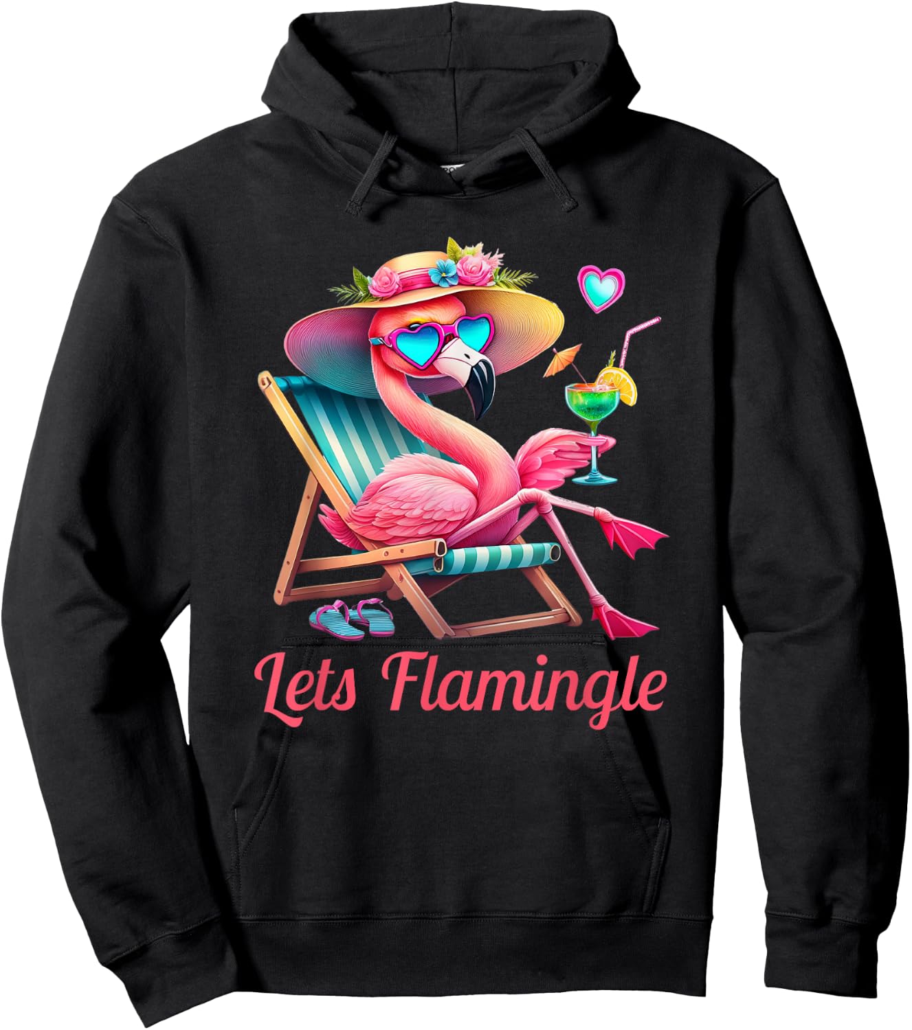 Lets Flamingle Hoodie - Hoodie | Black