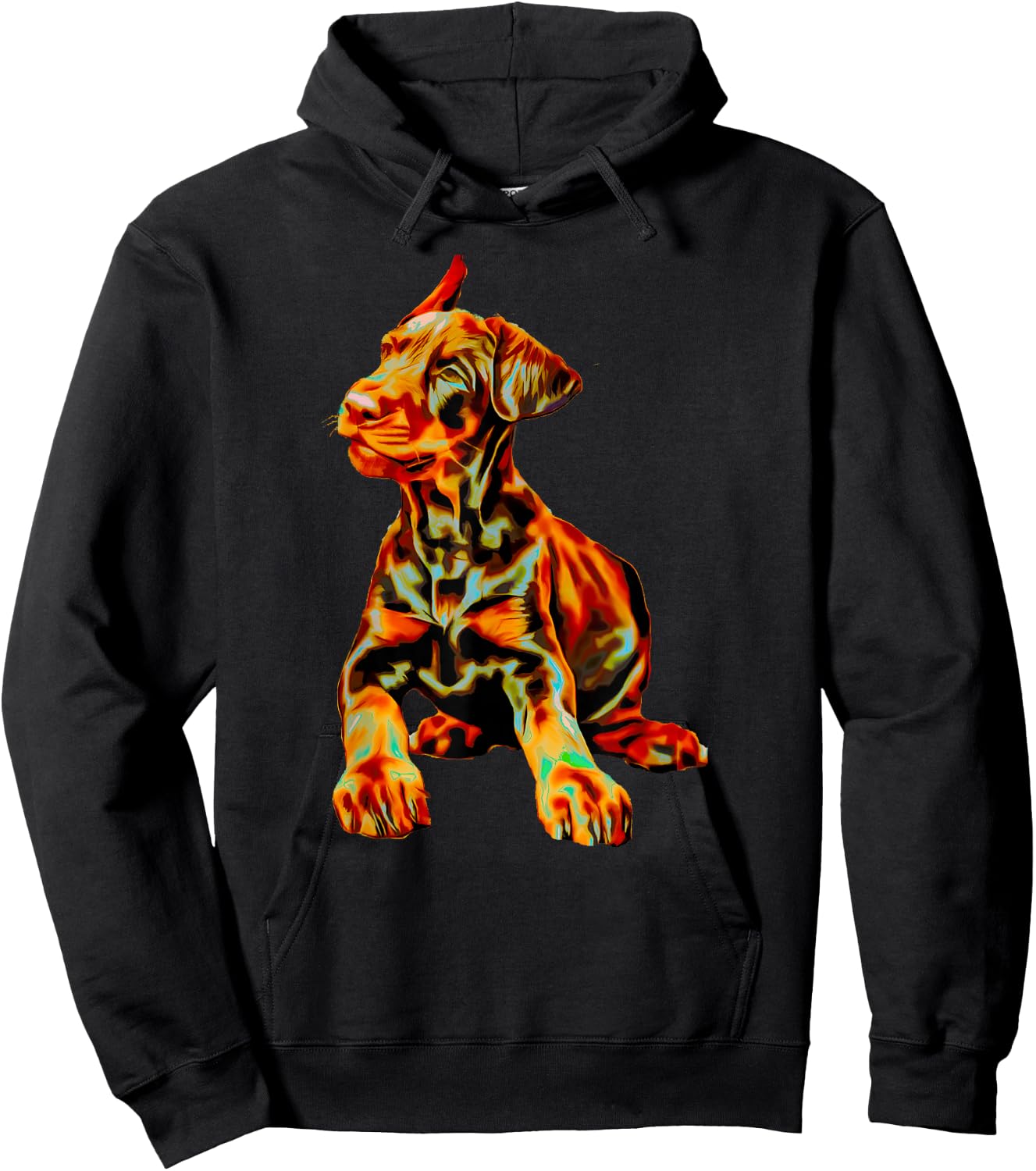 Doberman T Shirt Funny Doberman Shirt Men Women Kids Hoodie - Hoodie | Black