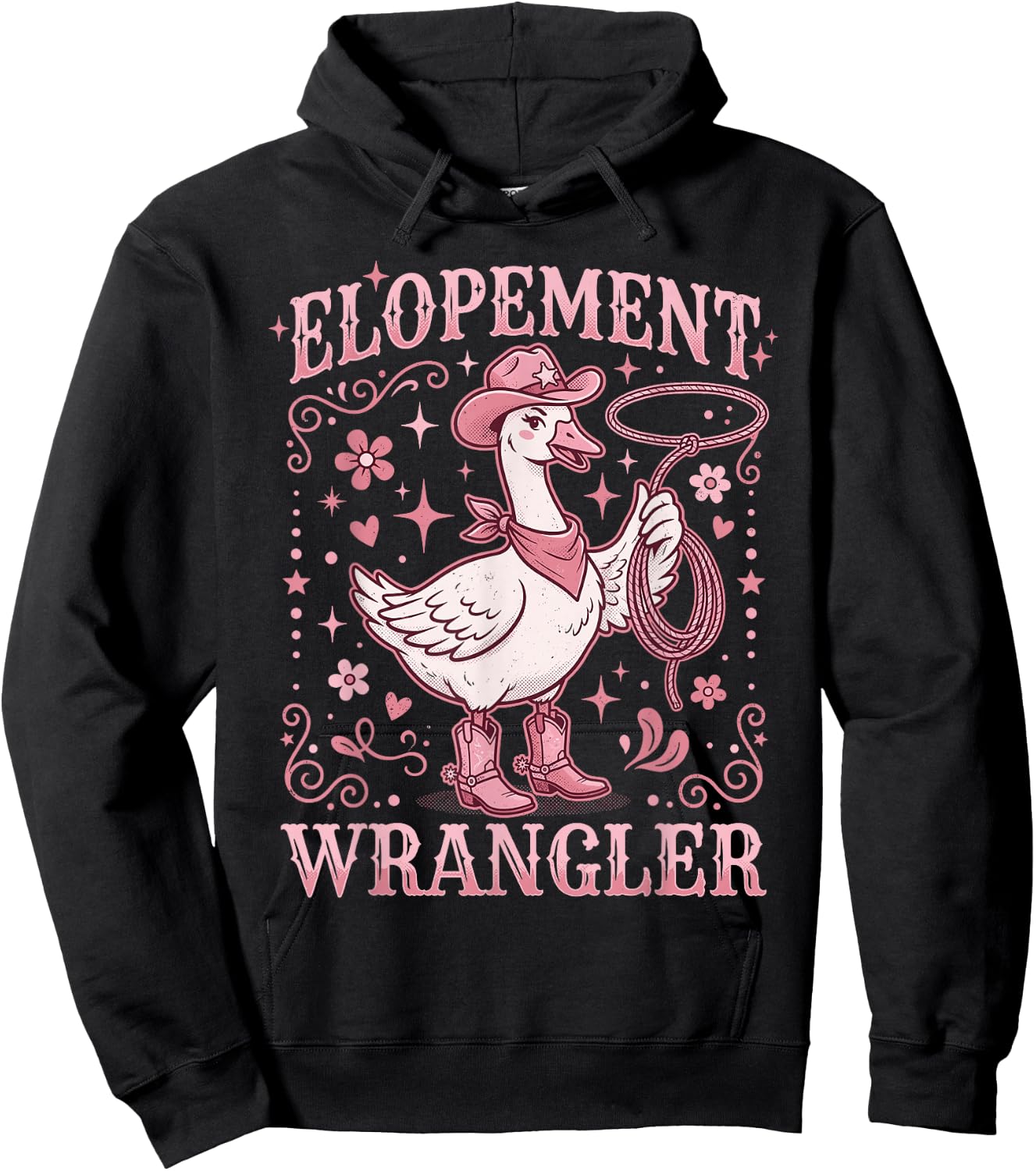 Elopement Wrangler ABA Behavior Analyst RBT Cowboy Goose Hoodie - Hoodie | Black