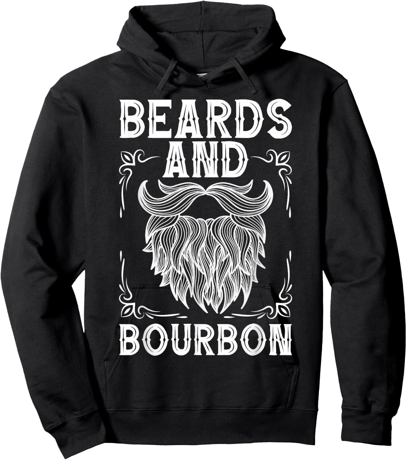 Beard Bourbon Lover Drinking Husband Papa Grandpa Dad Hoodie - Hoodie | Black