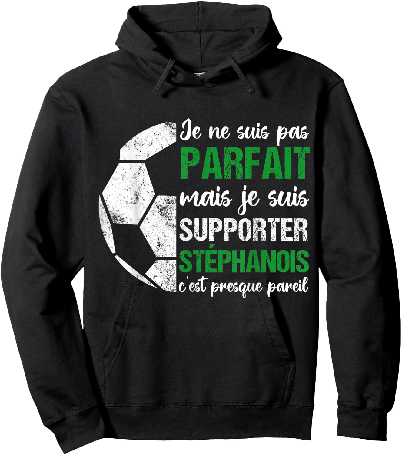 Supporter Stéphanois Gift Football Supporter Saint-Etienne , Black, S Hoodie - Hoodie | Black